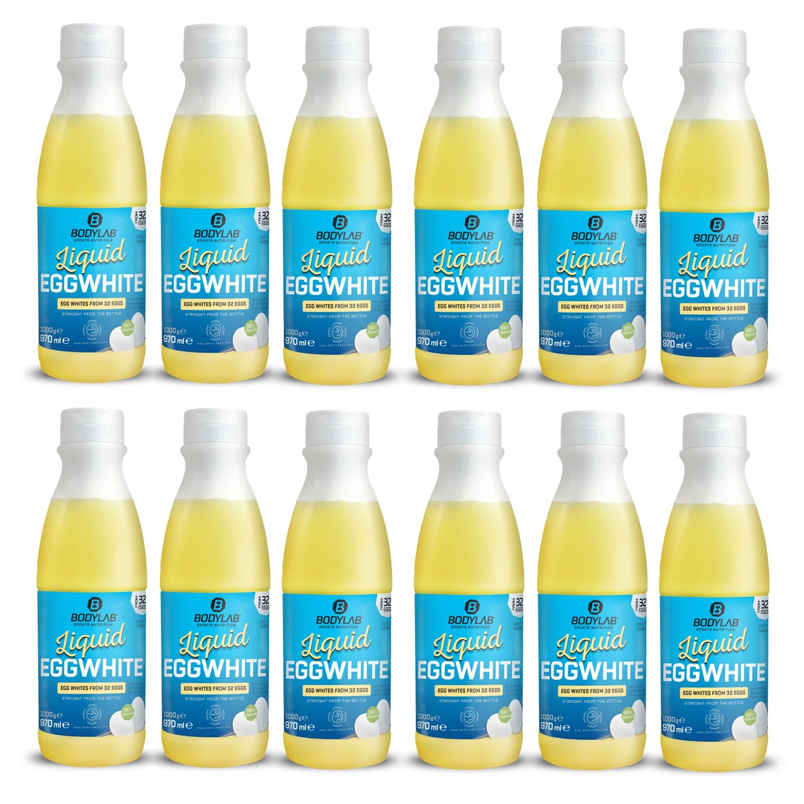 12 x Liquid EGGWHITE - 100% natural (elk 970ml)