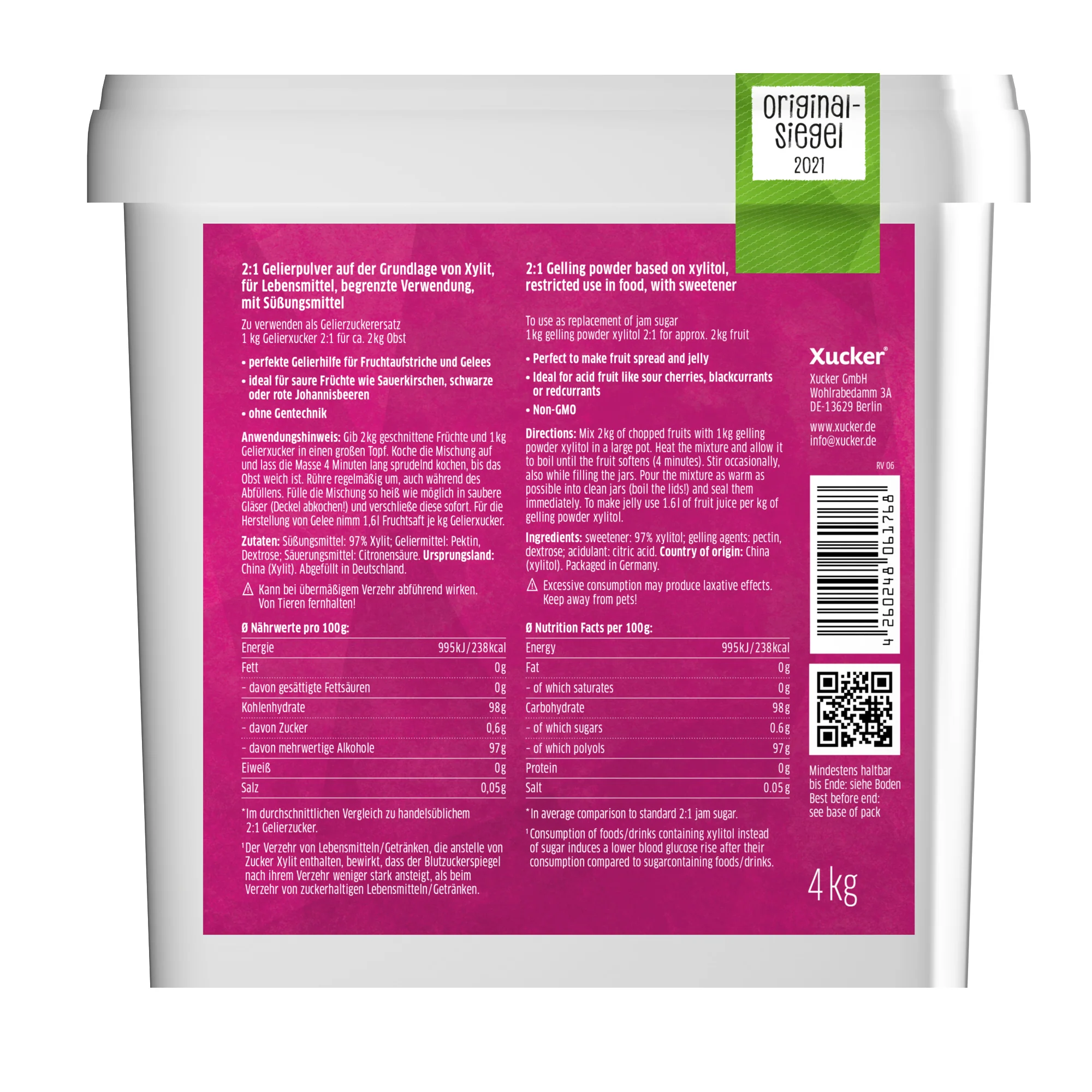 2:1 Gelei-Xucker uit xylitol (4000g) - Image 3