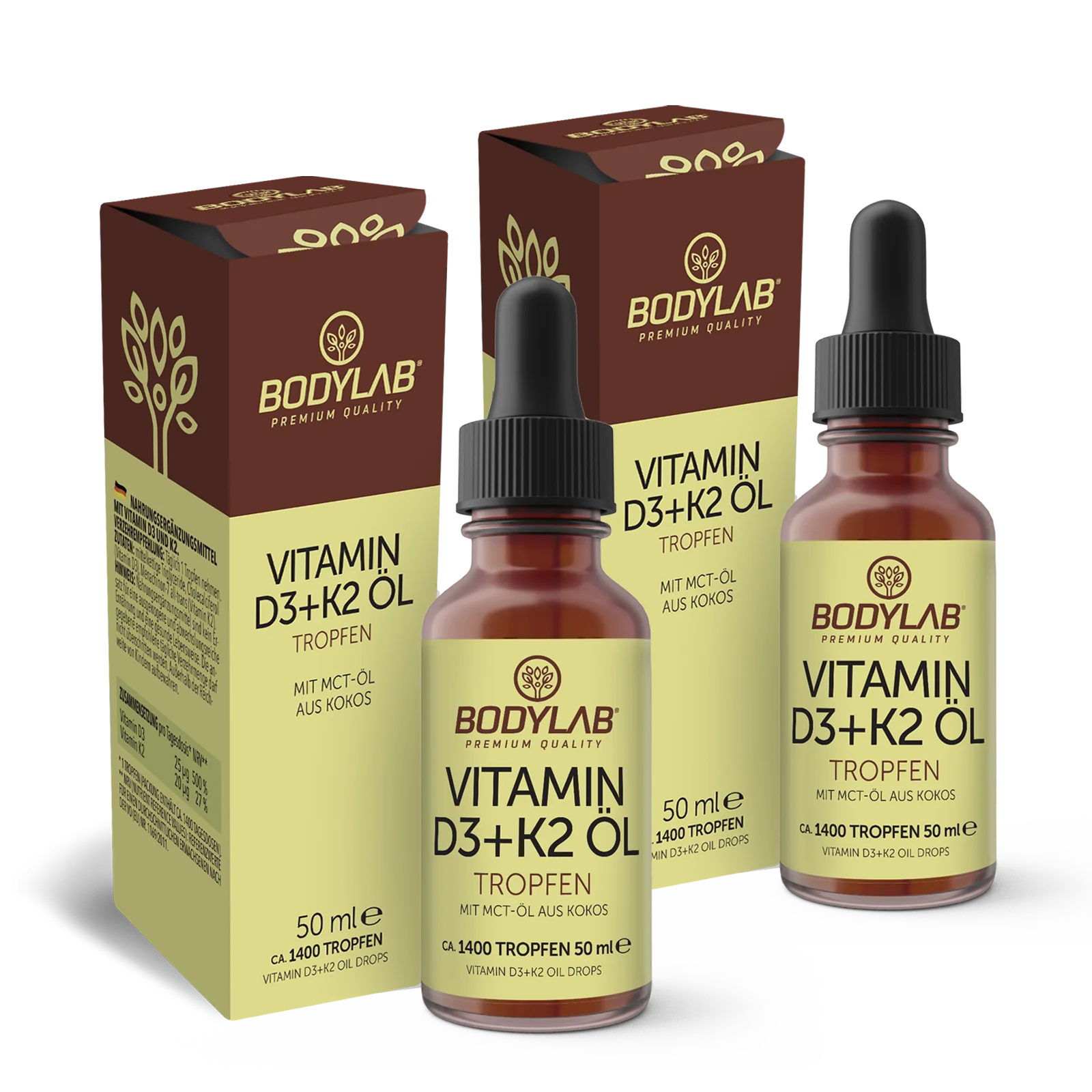 2 x Vitamine D3 + K2 oliedruppels (50 ml)