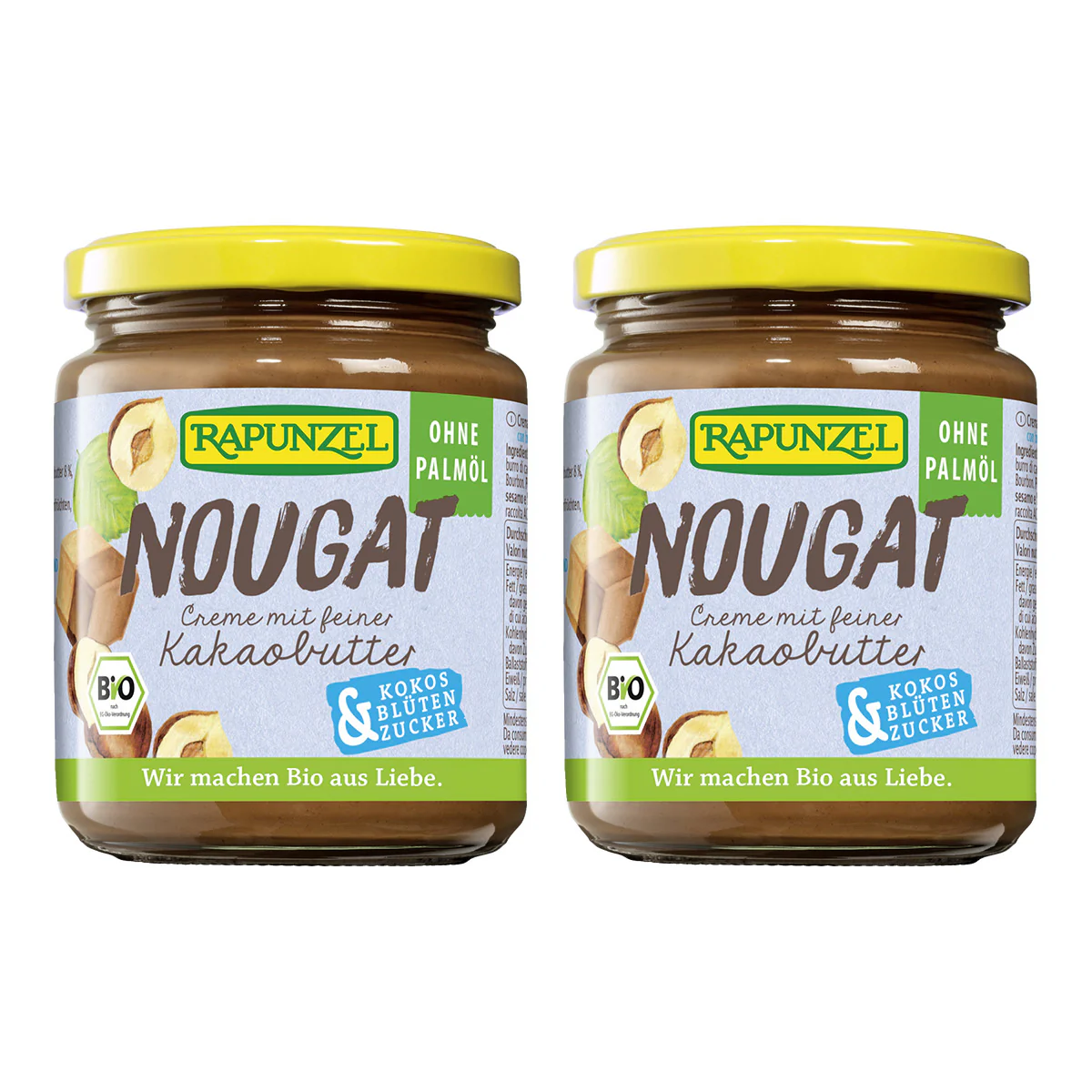 2x Nougat-Creme mit Kokosblütenzucker (2x250g)