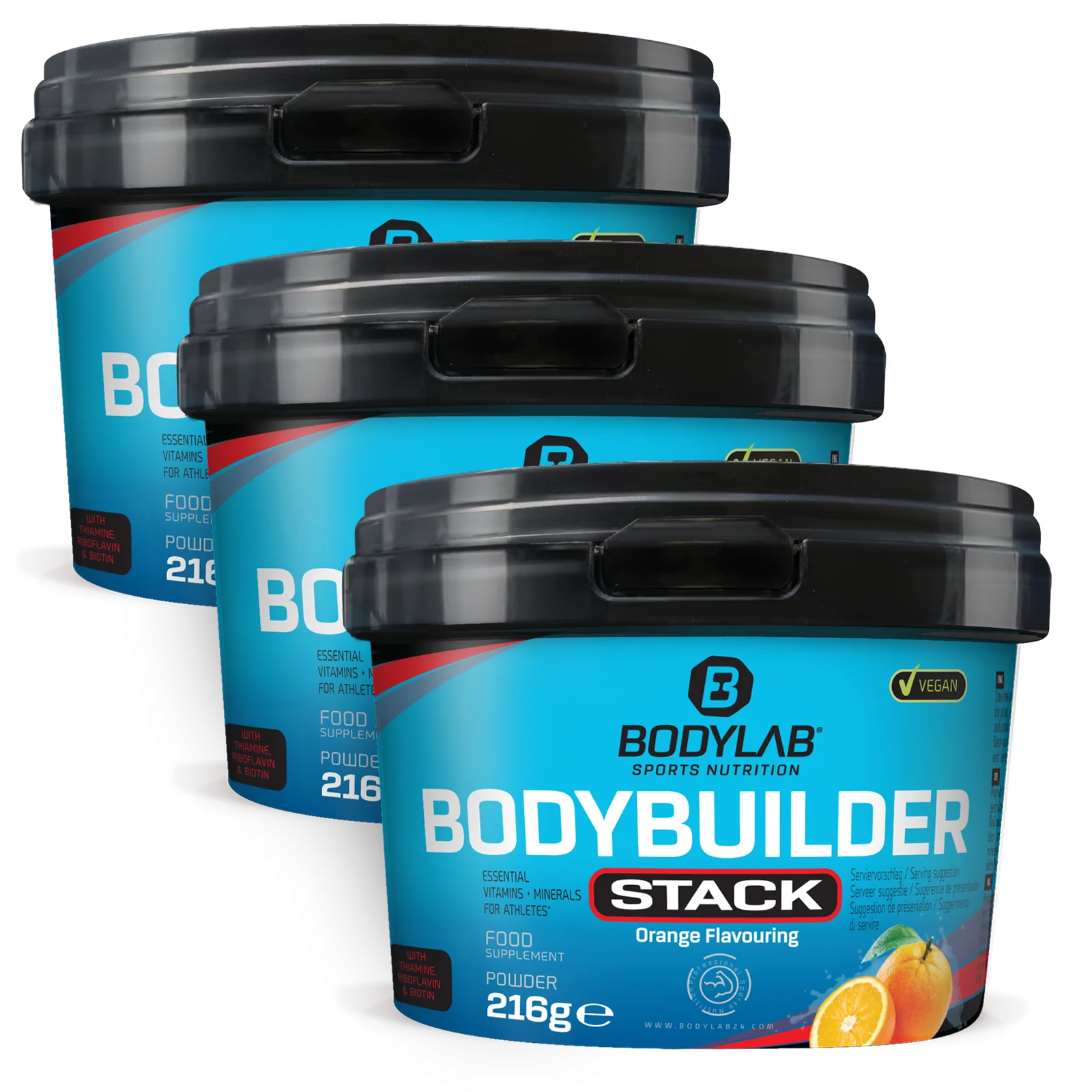 3 x Bodybuilder Stack Powder (elk 216g)