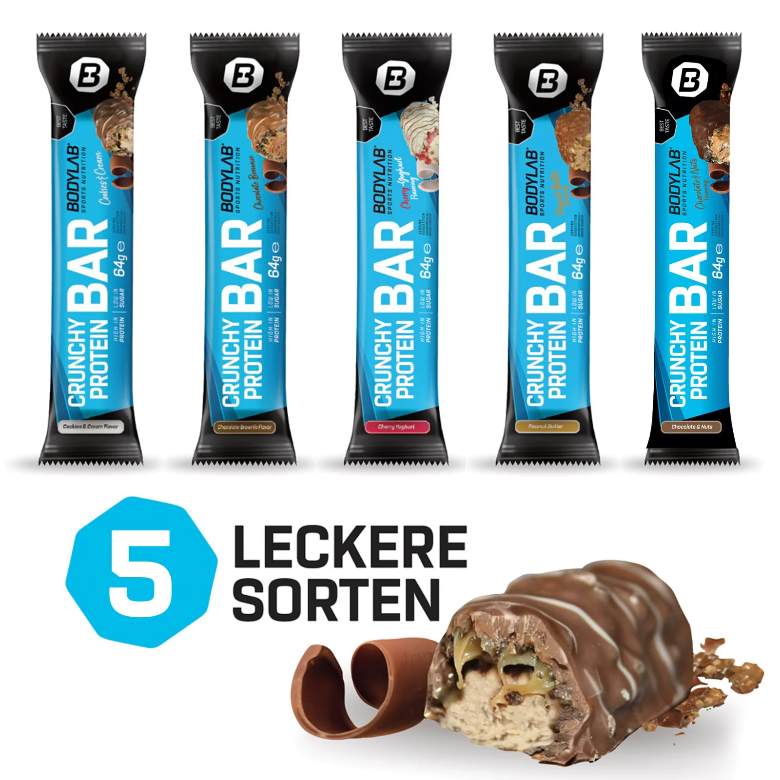 3 x Crunchy Protein Bar (12x64g elk) - Image 3
