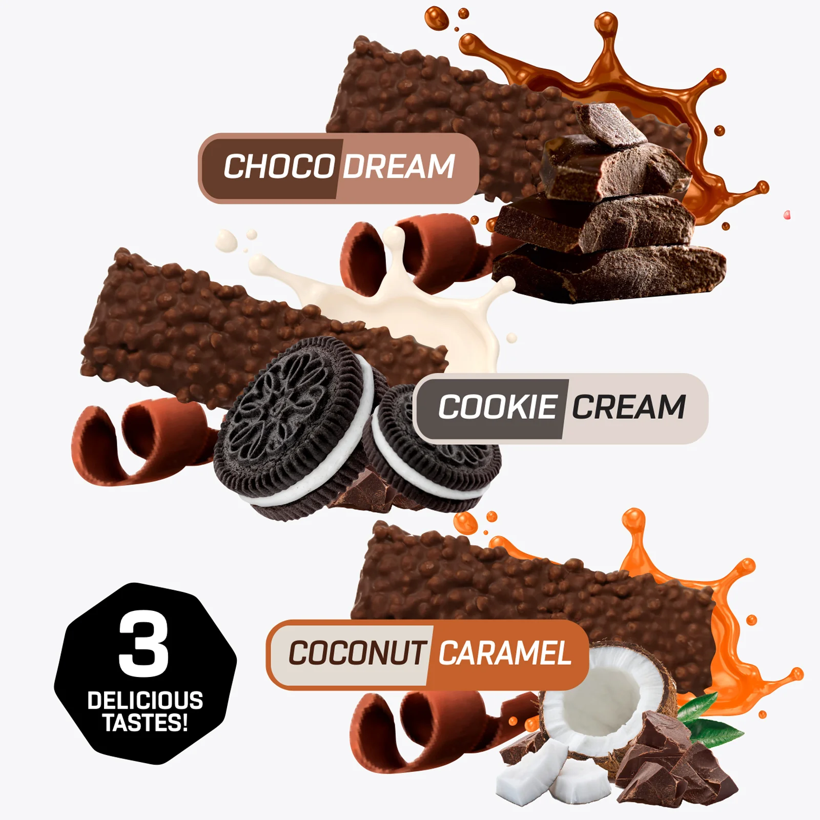 3 x Crunchy Protein Bar Deluxe (je 12x65g) - Image 5