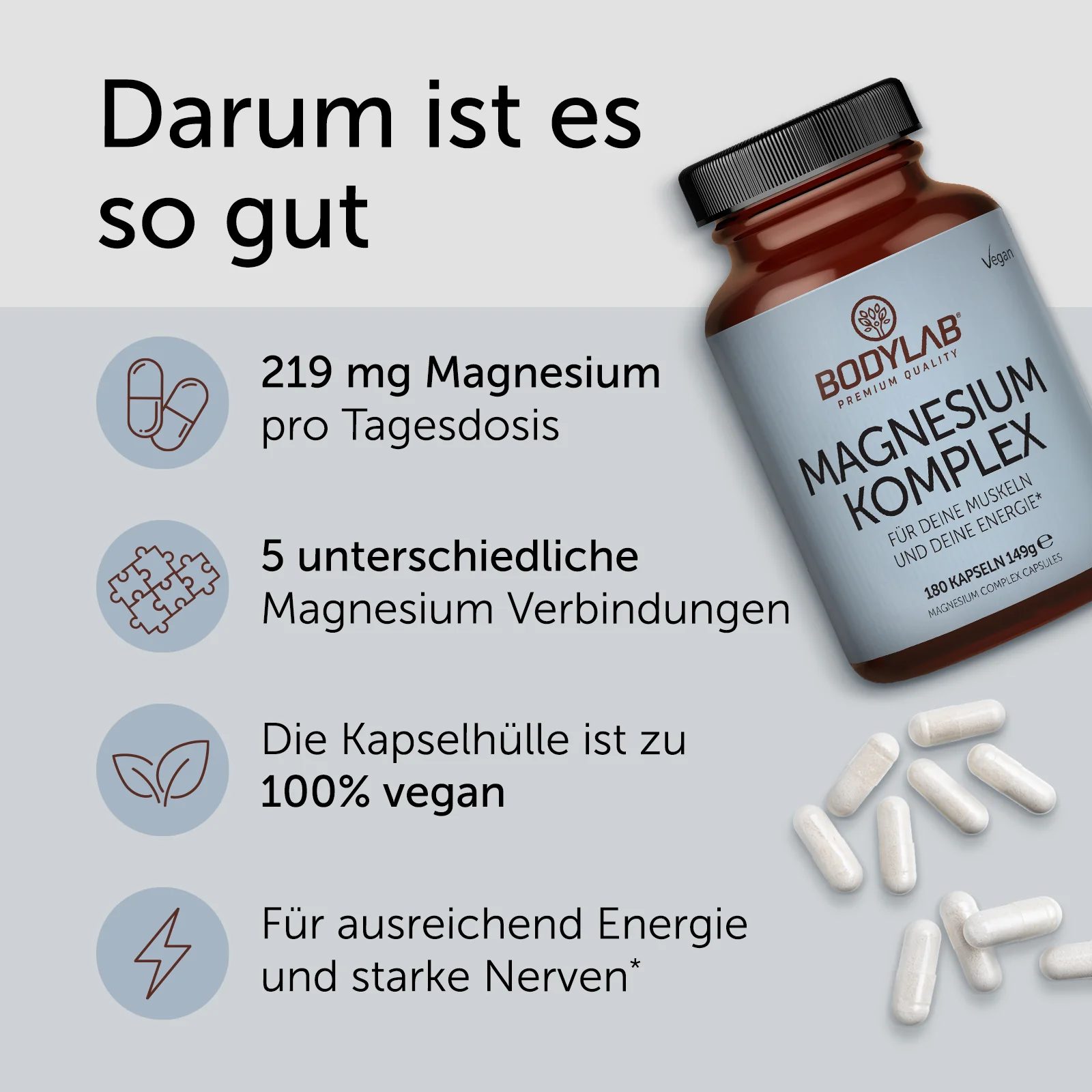3 x Magnesium Komplex (3 x 180 Kapseln) - Image 2