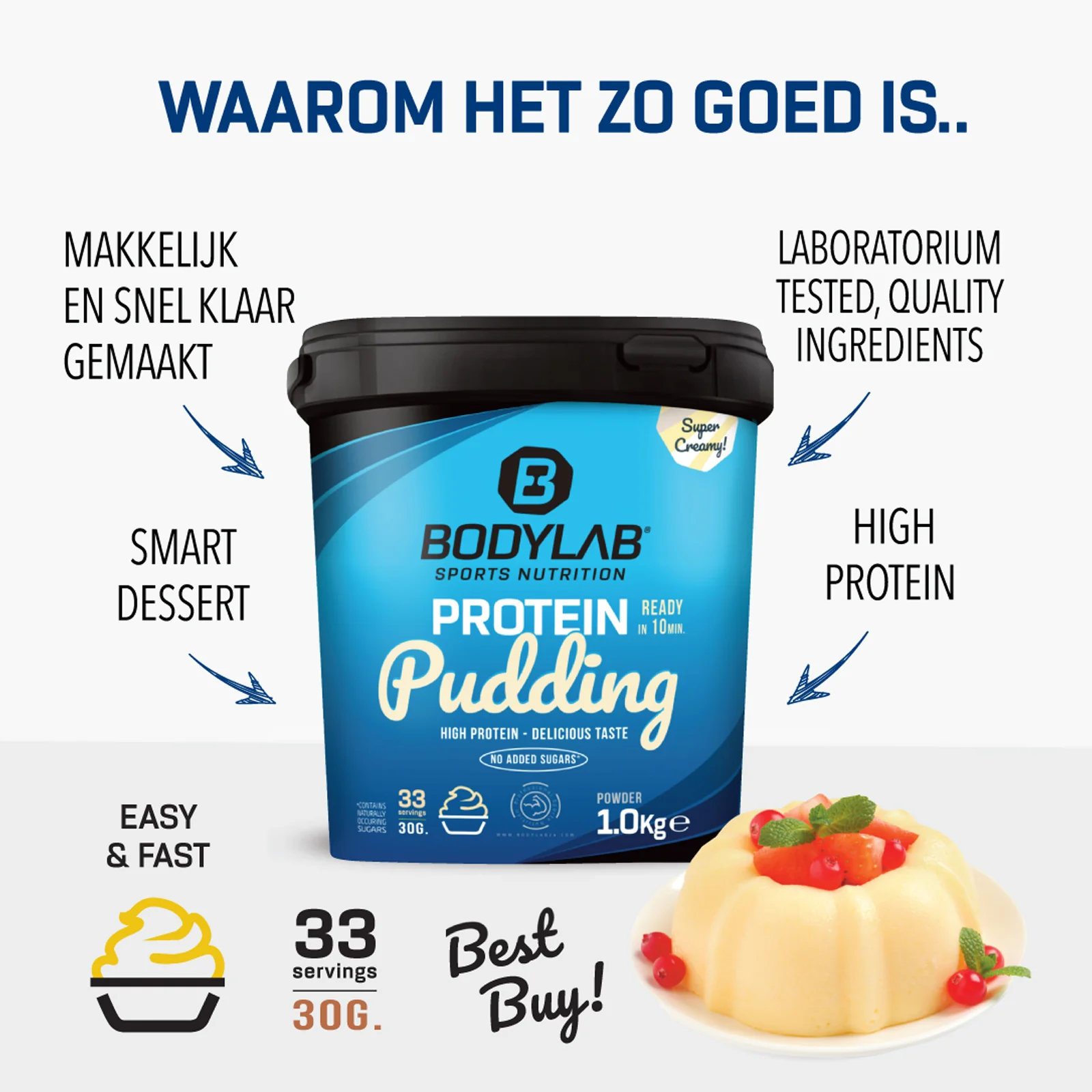 3 x Protein Pudding (1000g) - Image 3