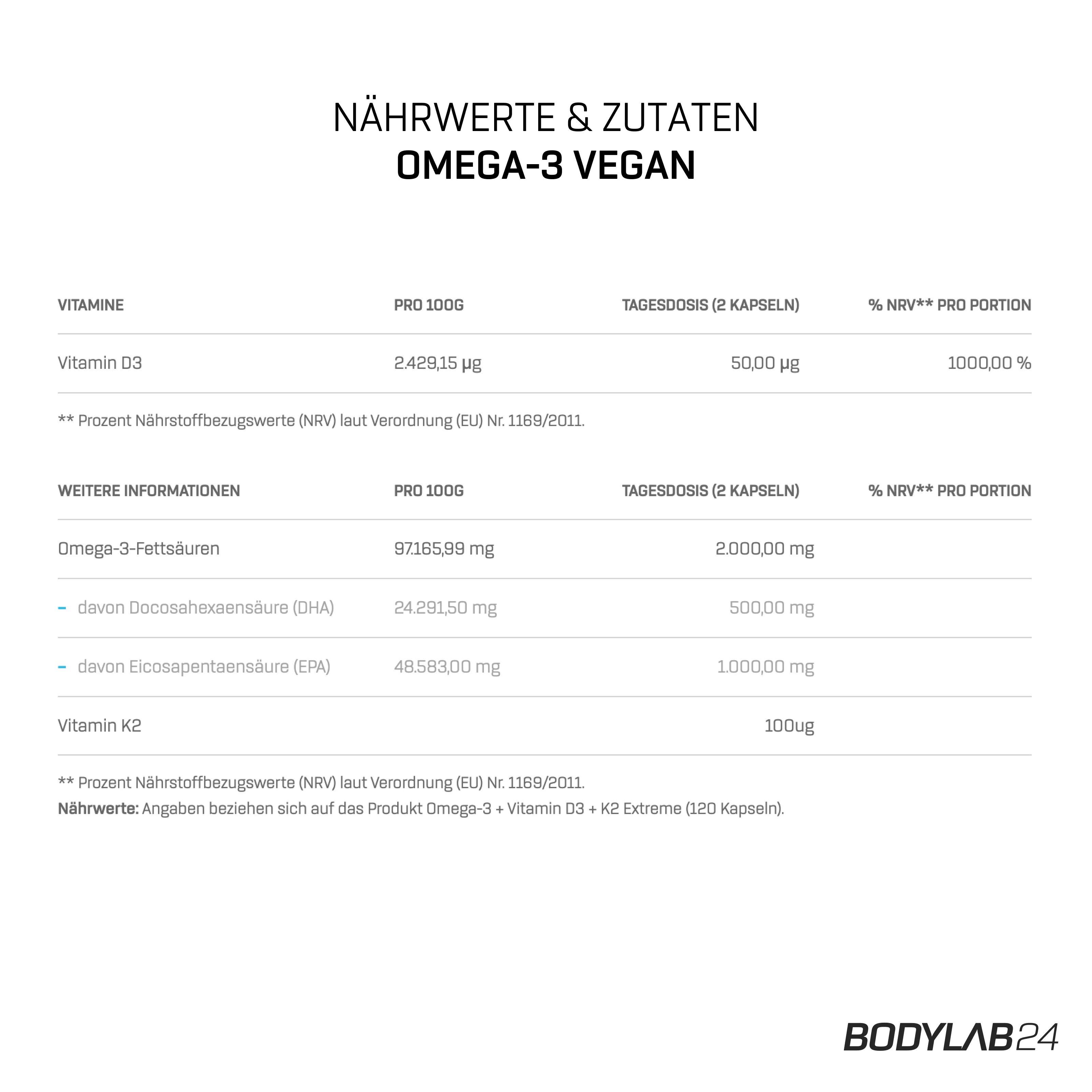 3 x Vegan Omega 3 (120 capsules) - Image 3