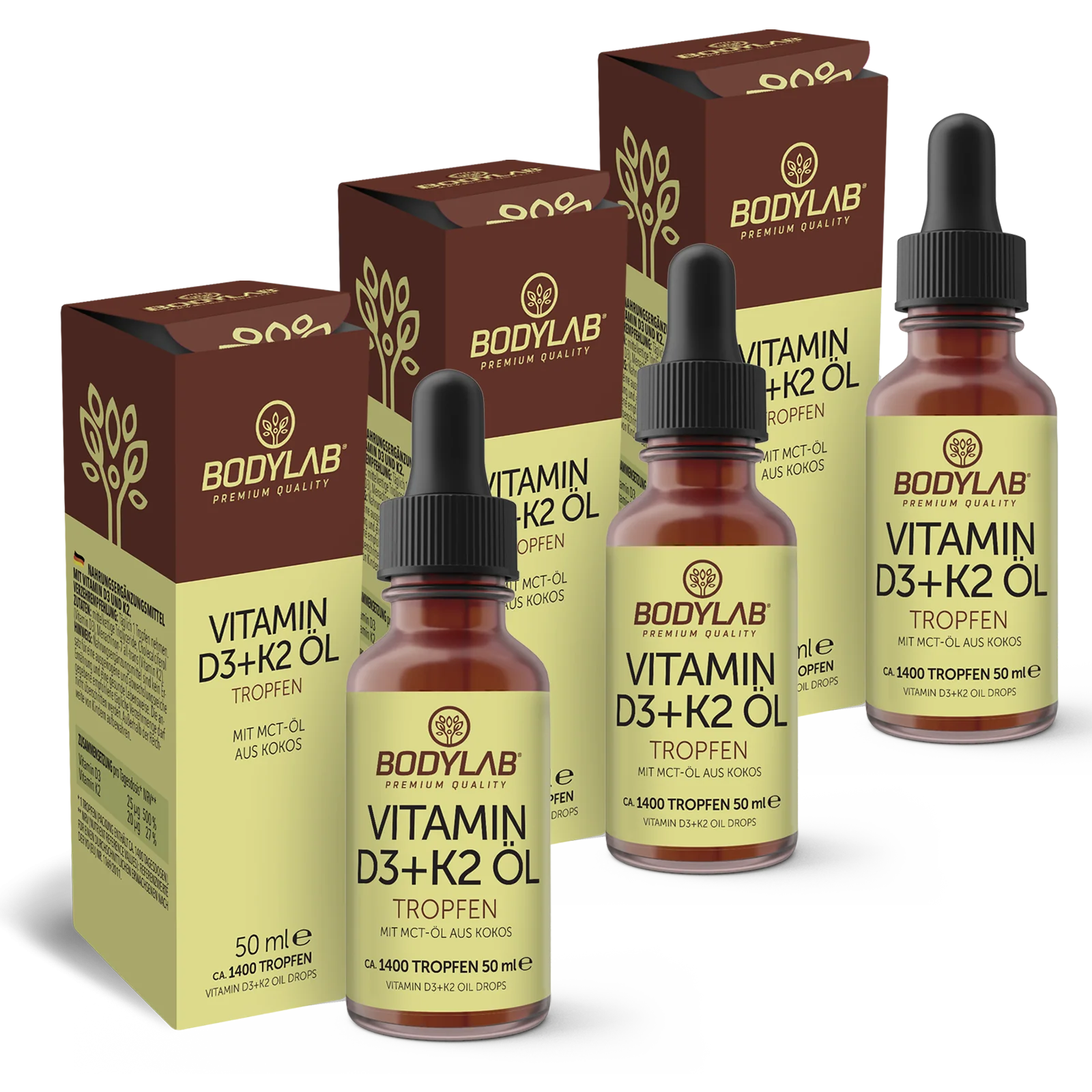 3 x Vitamine D3 + K2 oliedruppels (50 ml)