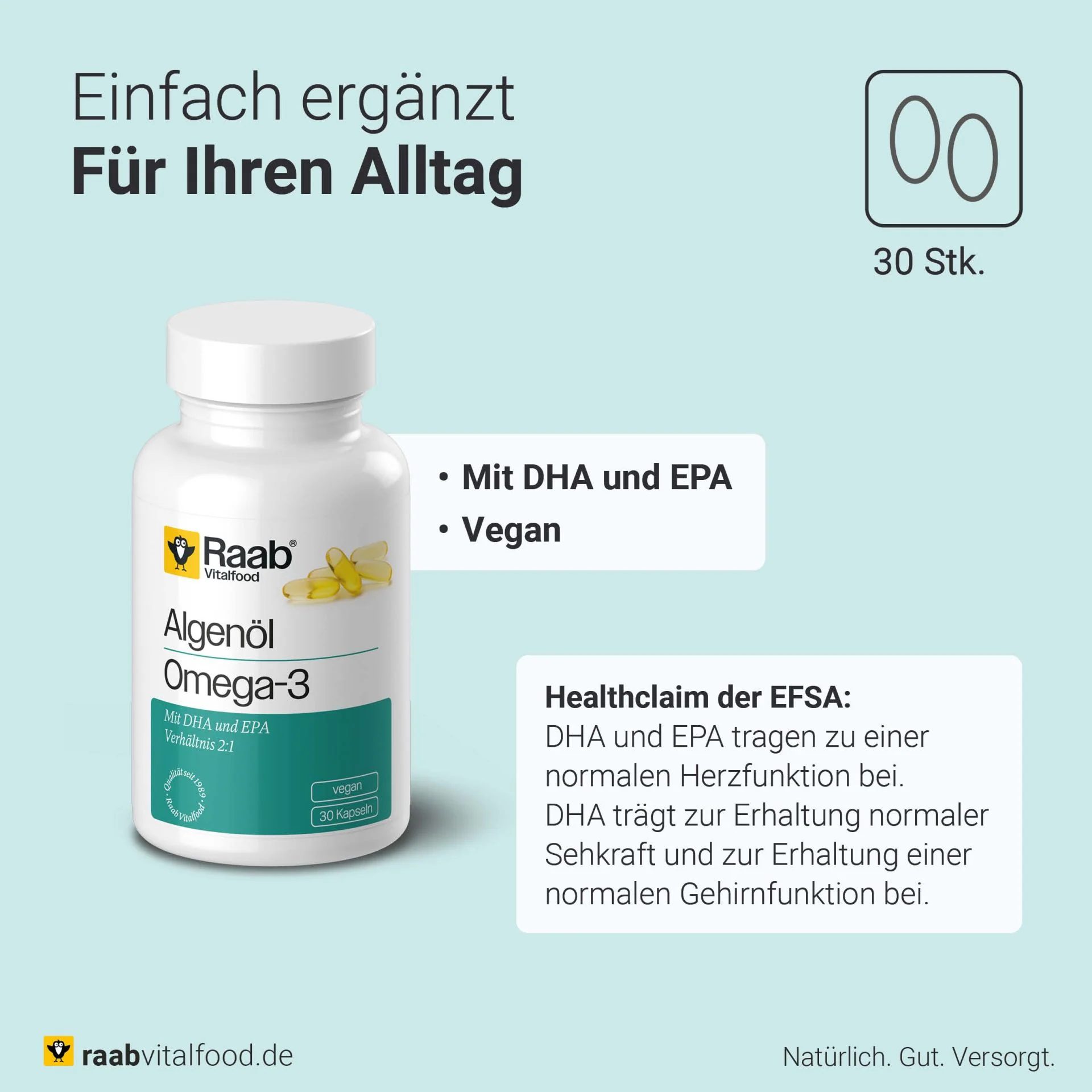 Algae Oil Omega-3 (30 capsules) - Image 3
