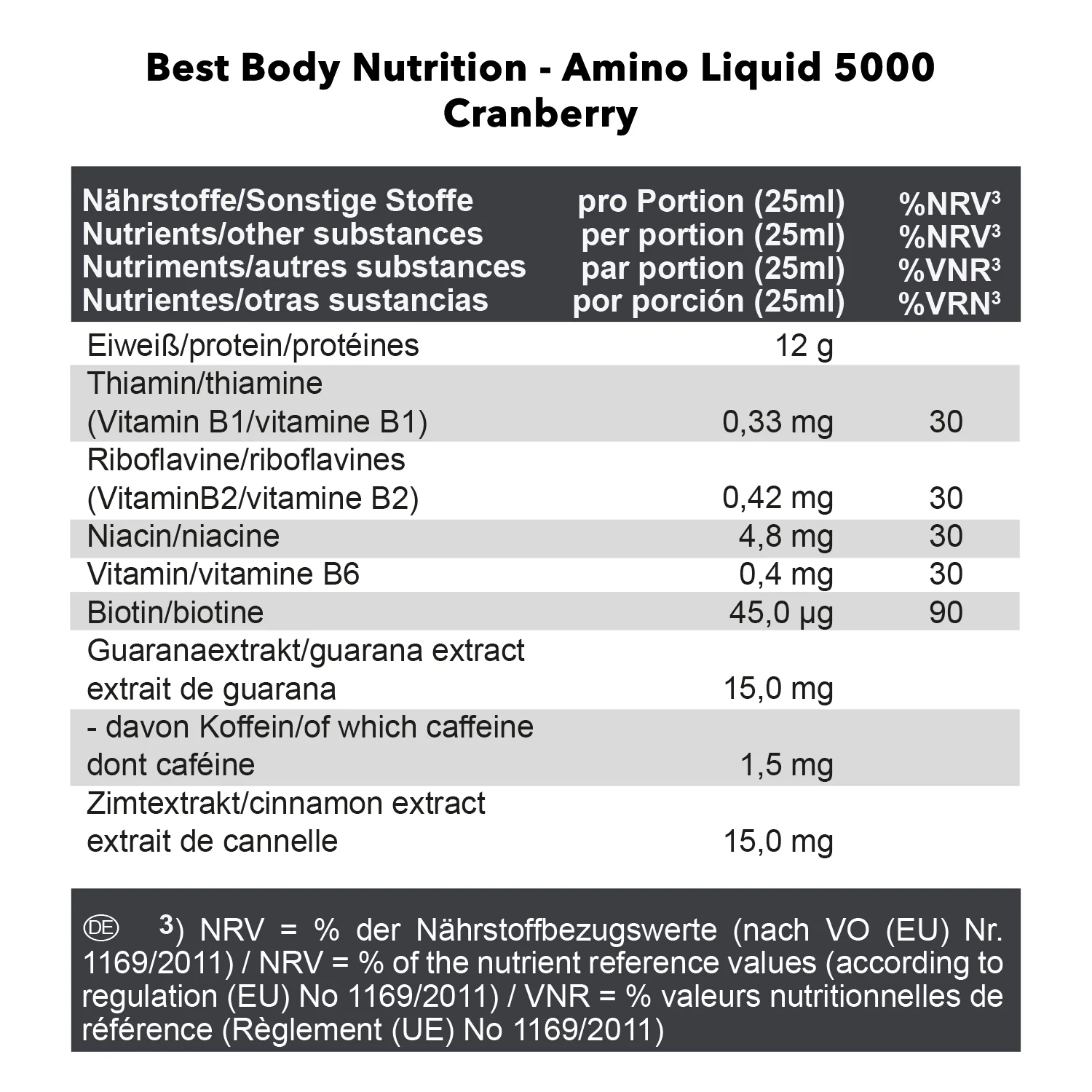 Amino Liquid 5000 Cranberry (1000ml) - Image 3