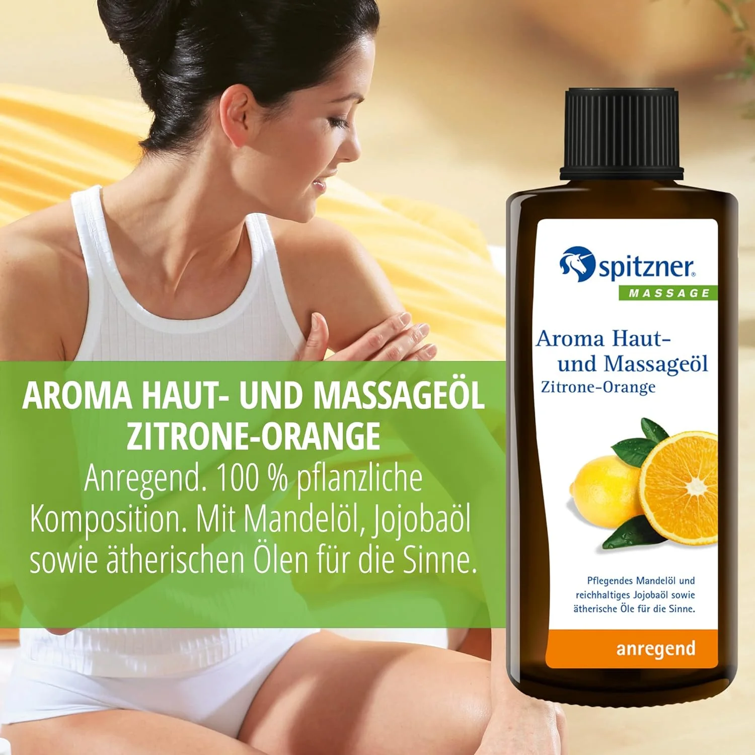 Aroma Haut- und Massageöl Zitrone-Orange (190ml) - Image 2