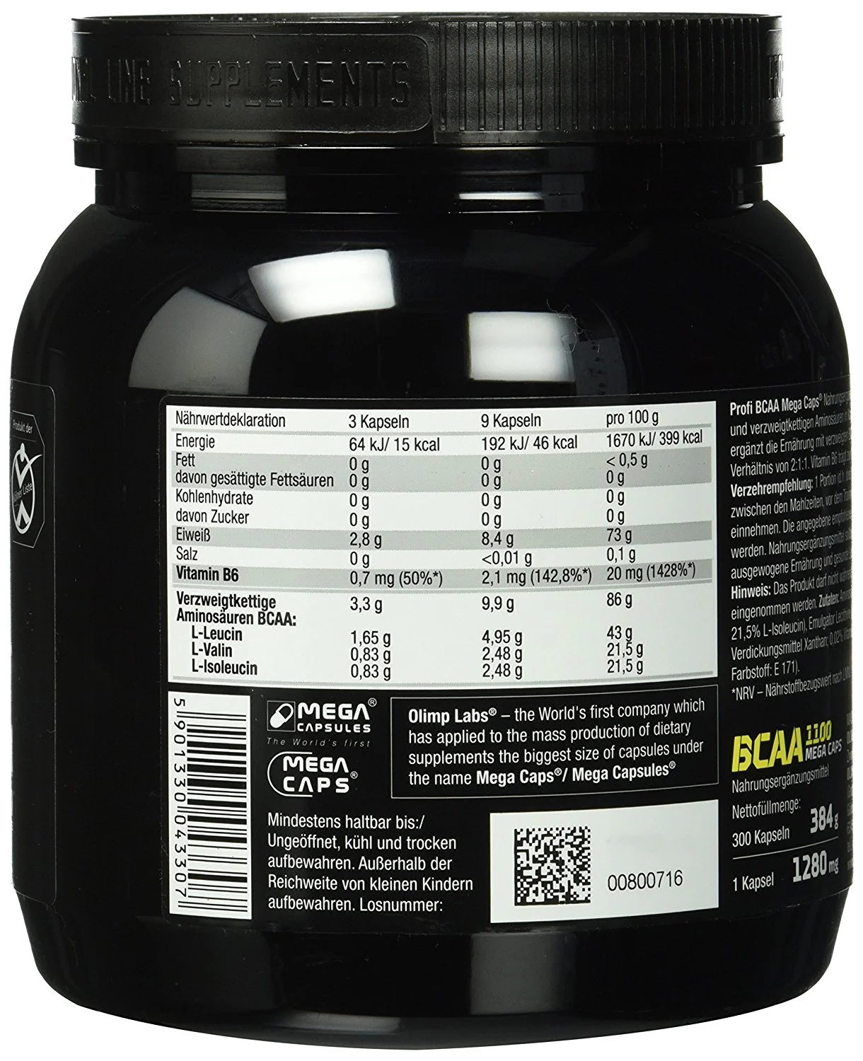 BCAA Mega caps 1100 (300 caps) - Image 2