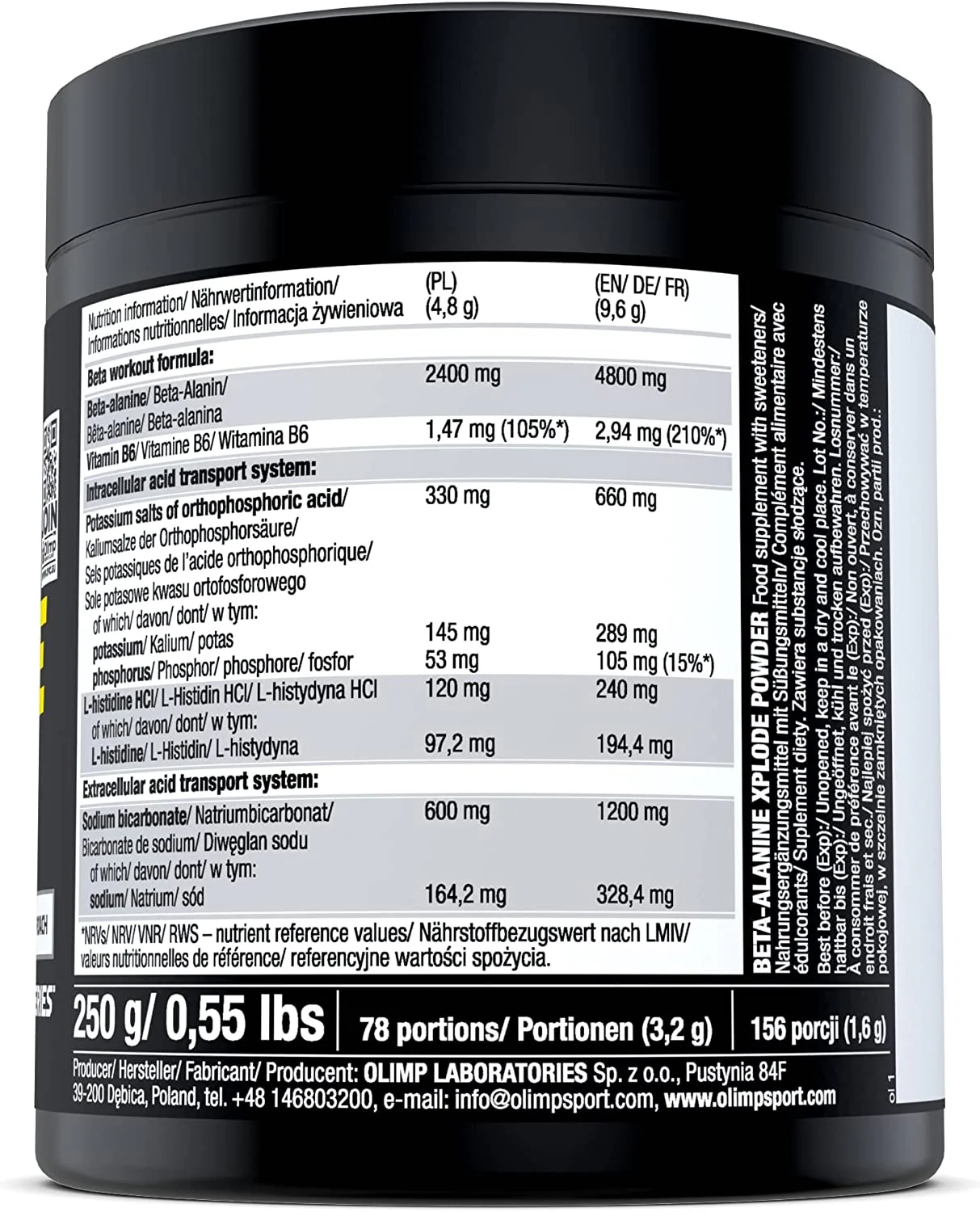 Beta-Alanine Xplode Powder - 250g - Orange - Image 2