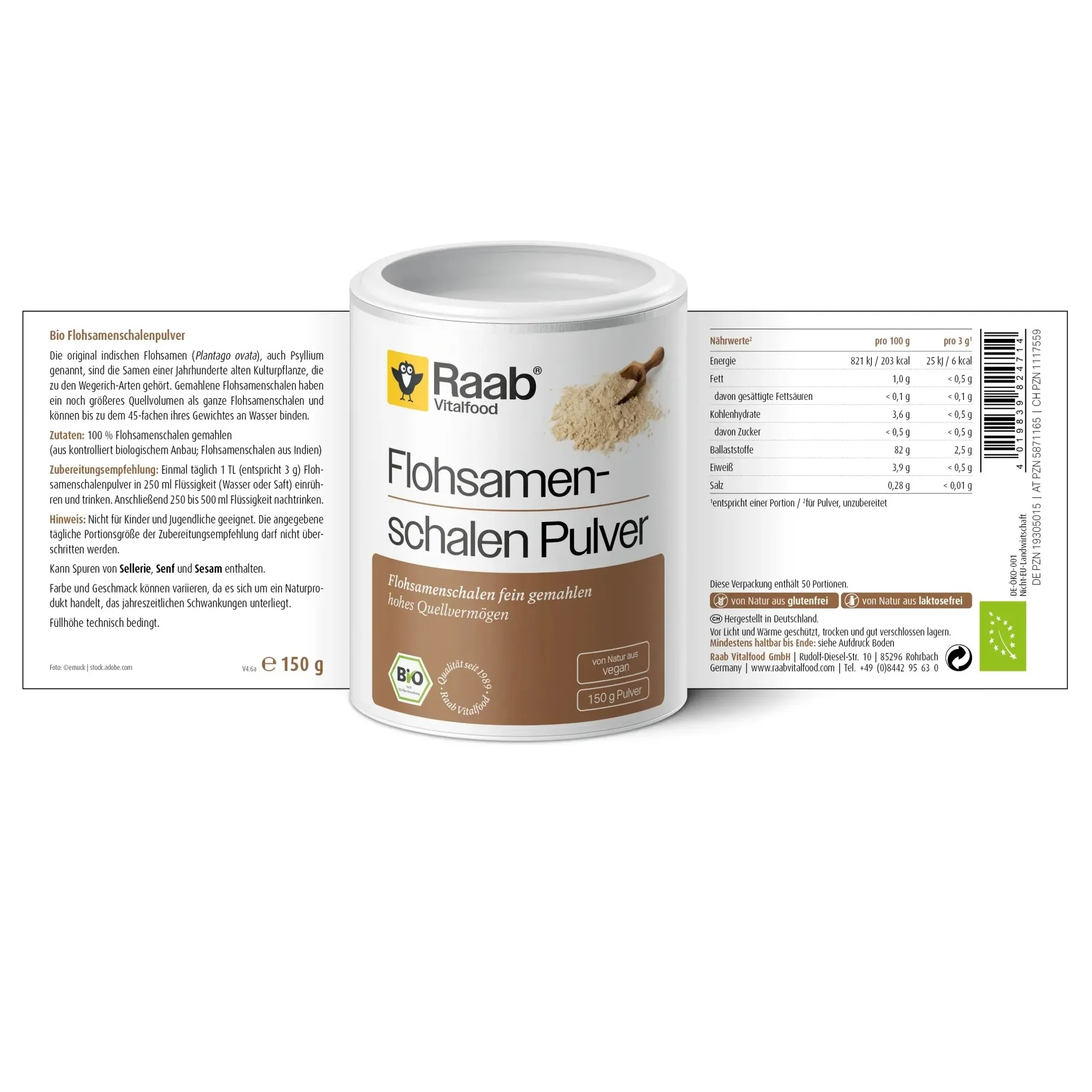 Bio Flohsamenschalenpulver (150g) - Image 2