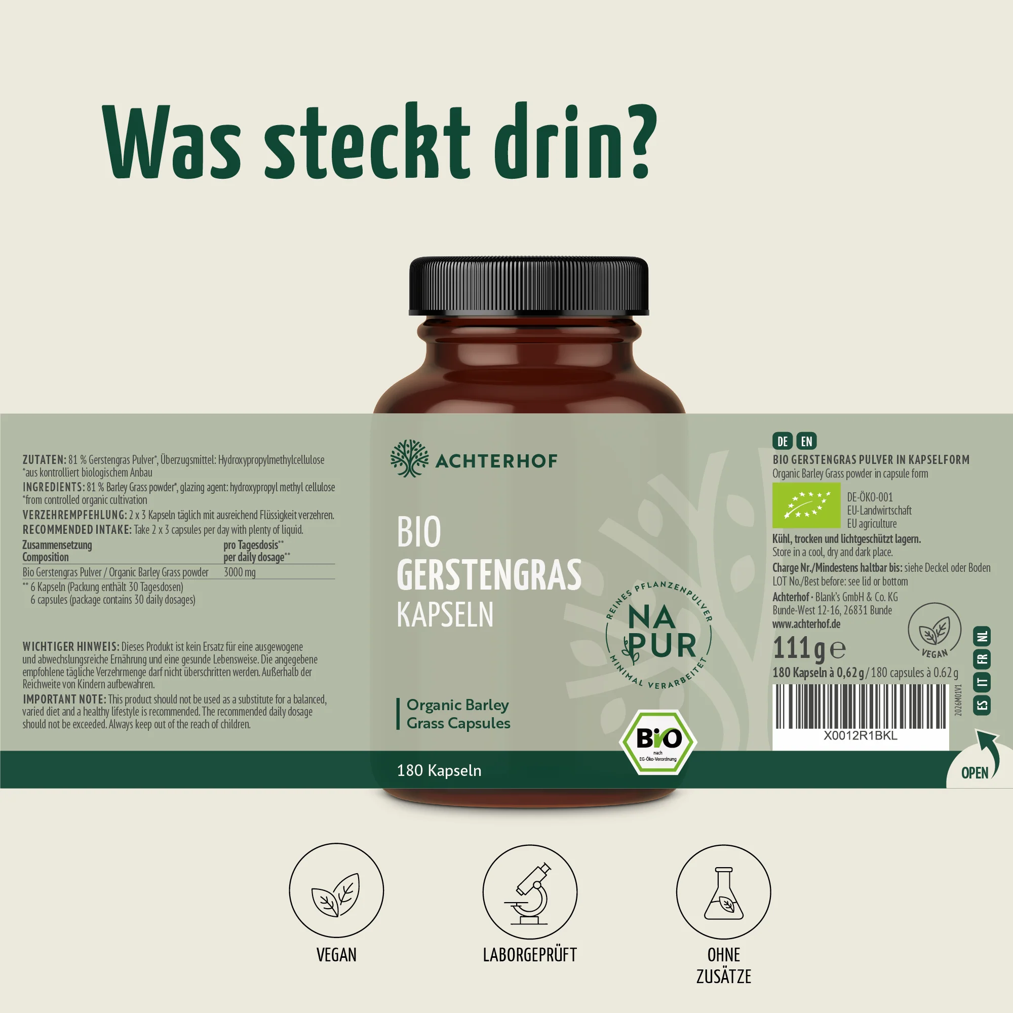 Bio Gerstengras Kapseln (180 Kapseln) - Image 10