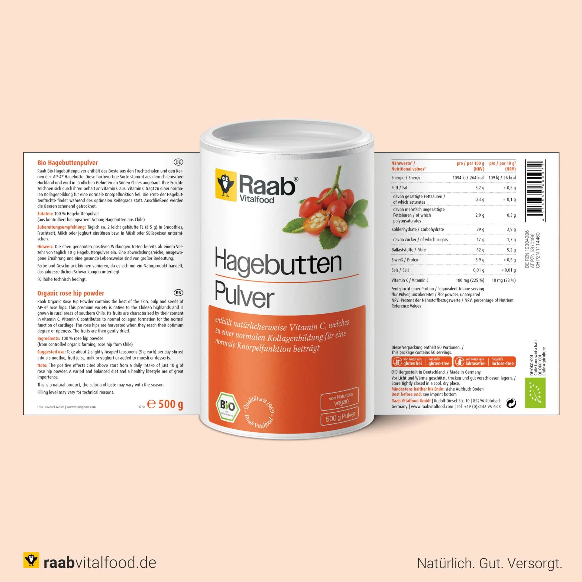 Rosehip Powder Can Bio (500g) - Image 2