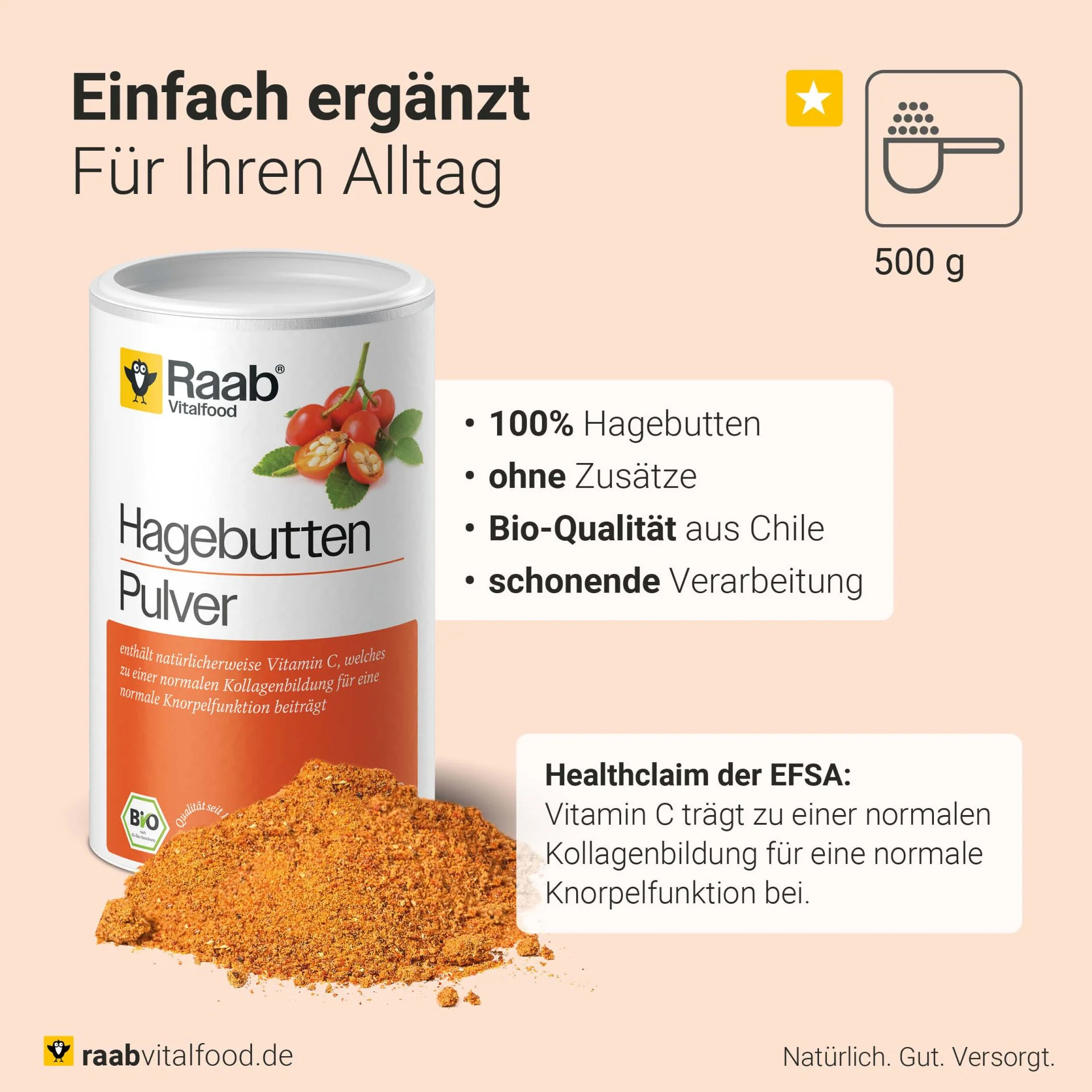 Rosehip Powder Can Bio (500g) - Image 3