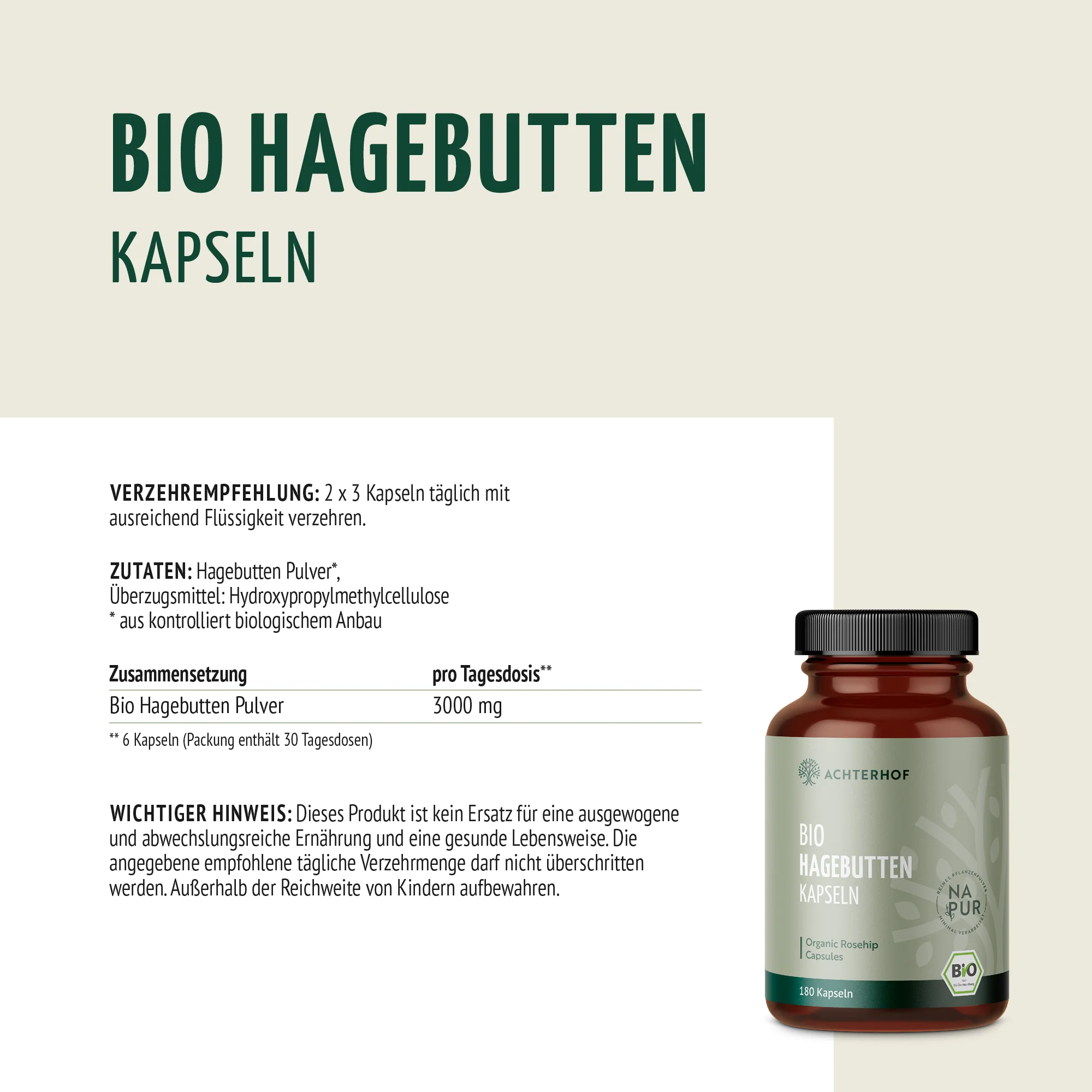 Bio Hagebutten Kapseln (180 Kapseln) - Image 8