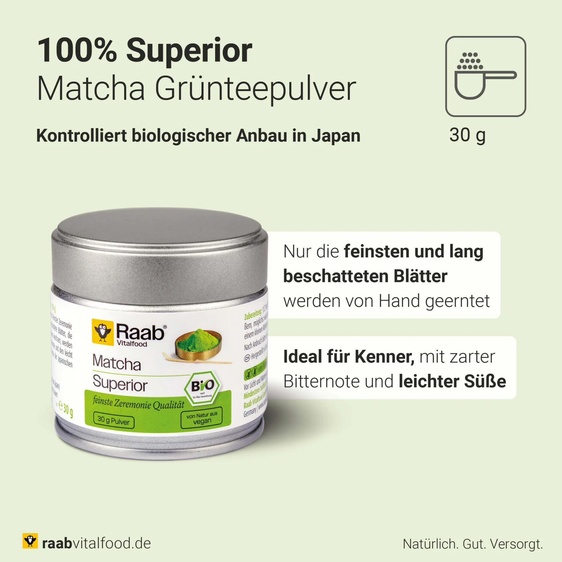 Organic Matcha Premium GrünteePowder (30g) - Image 3