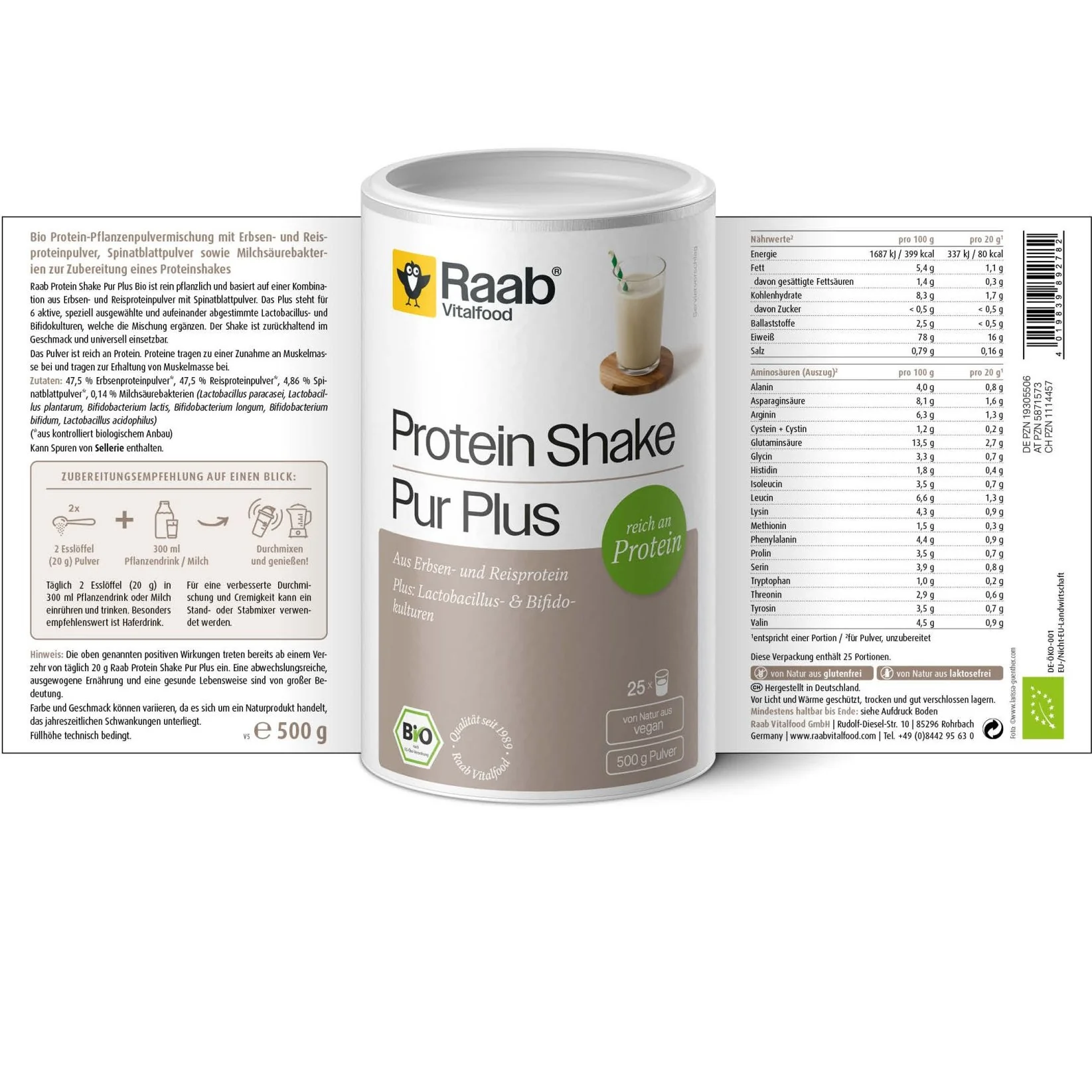Bio Protein Shake Pur Plus (500g) - Image 2