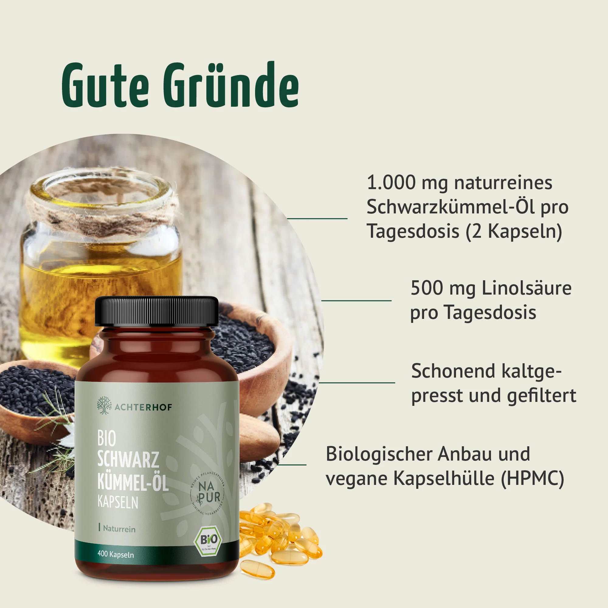 Bio Schwarzkümmel-Öl Kapseln (400 Kapseln) - Image 4