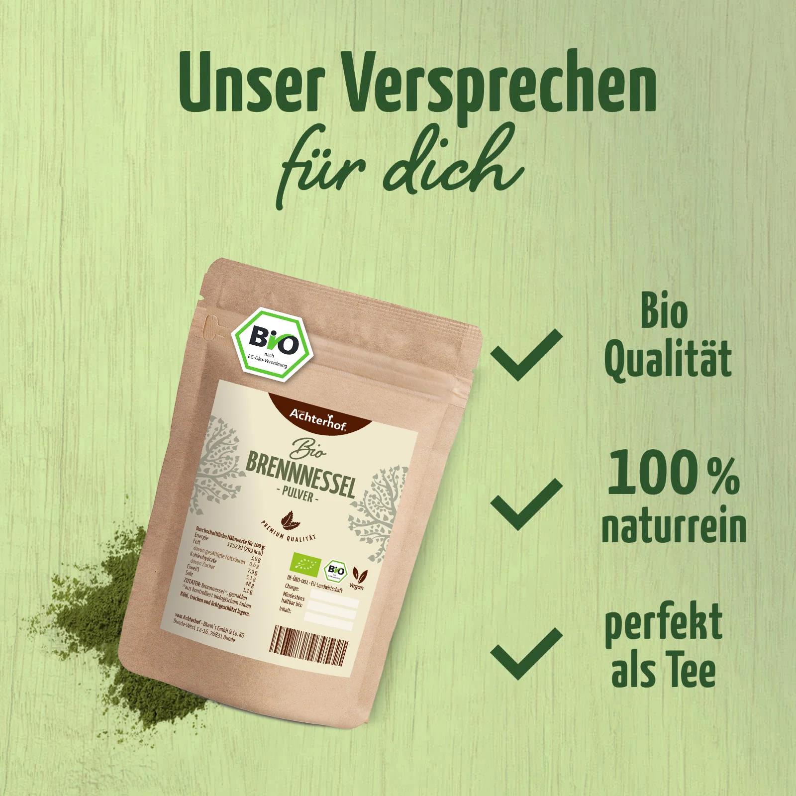 Brennnessel Pulver Bio (500g) - Image 3