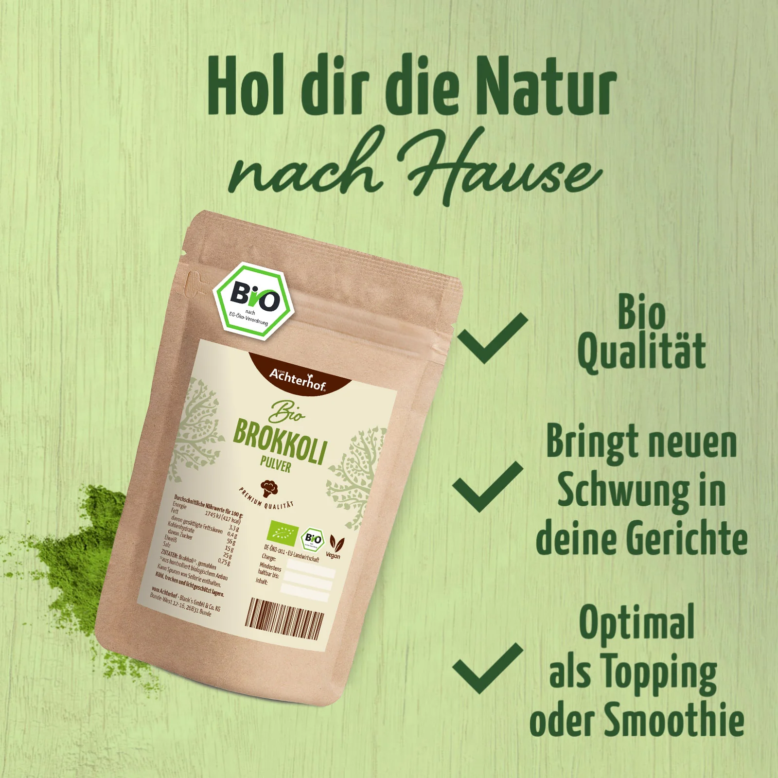Brokkoli Pulver Bio (500g) - Image 7