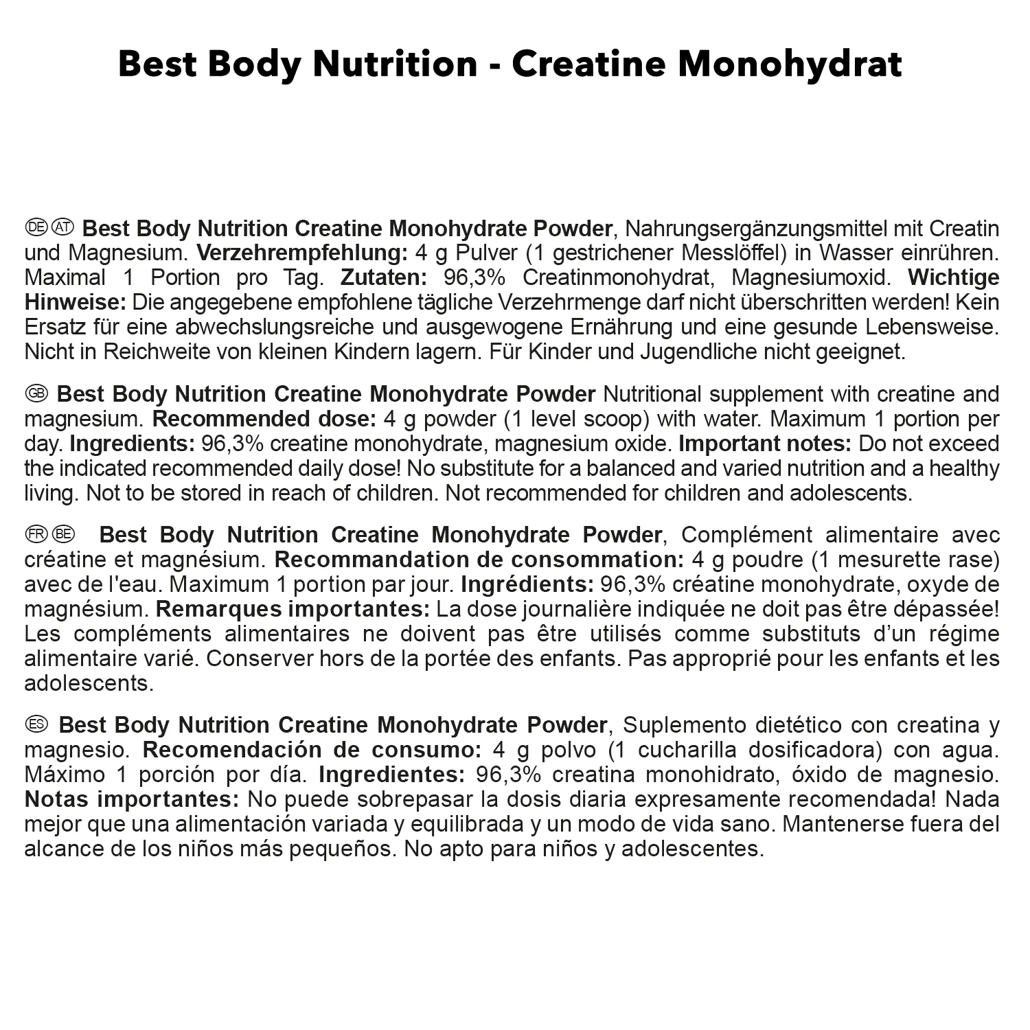 Creatin Monohydrate (500g) - Image 2