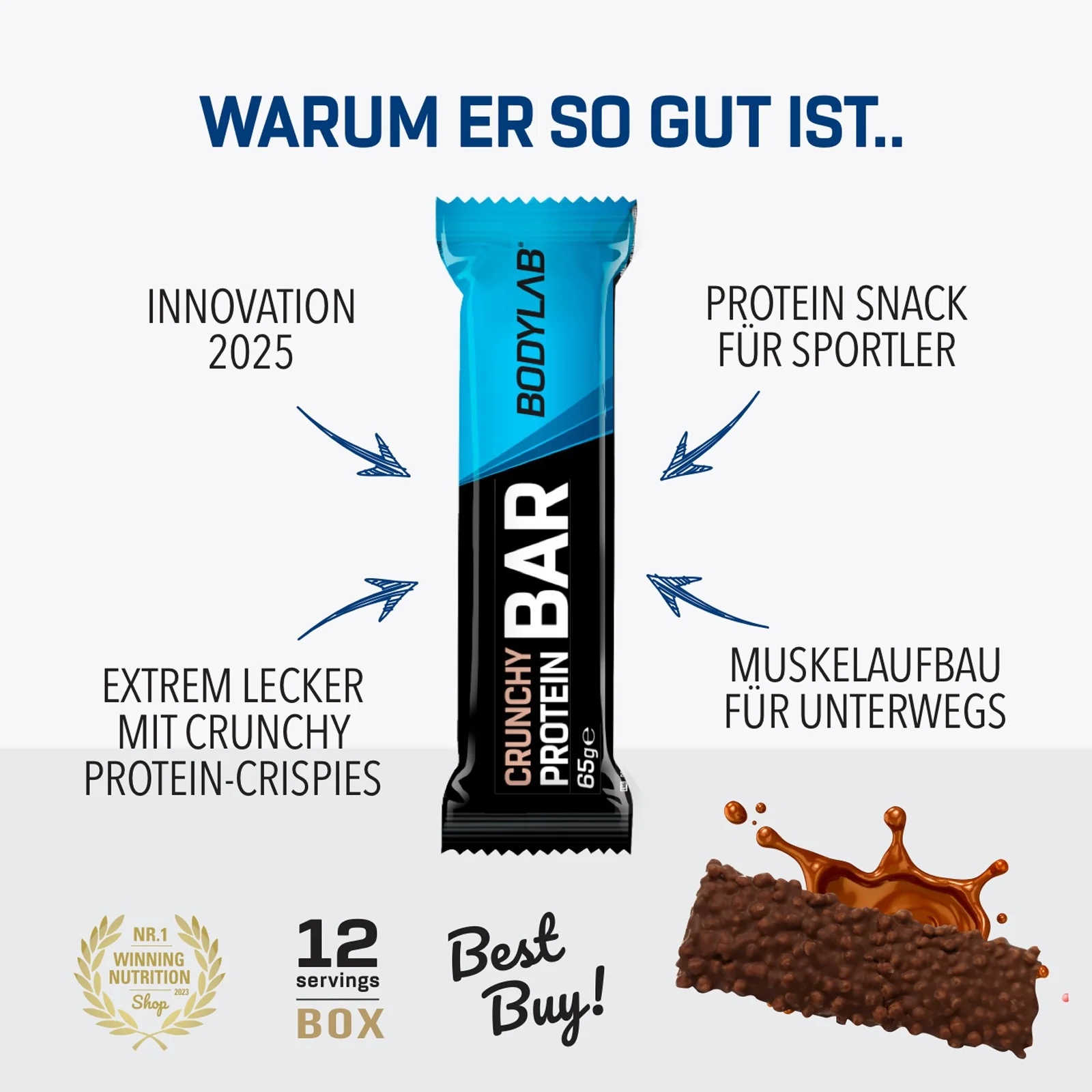 Crunchy Protein Bar Deluxe (12x65g) - Image 6