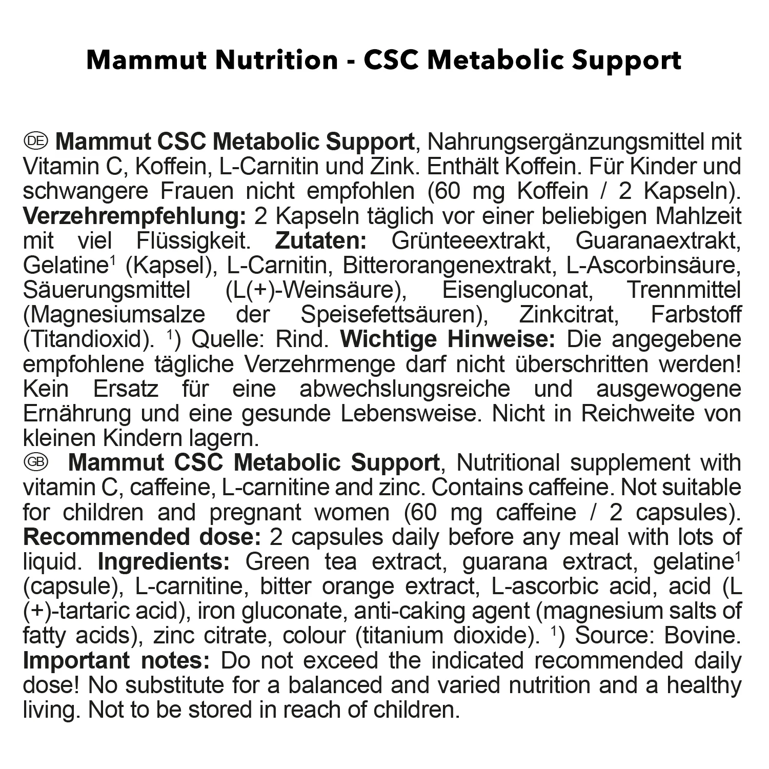CSC Fett Active (150 capsules) - Image 4