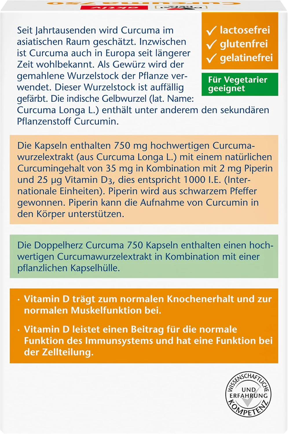 Curcuma 750 mit Curcumin + Vitamin D3 1000 I.E. (30 Kapseln) - Image 2