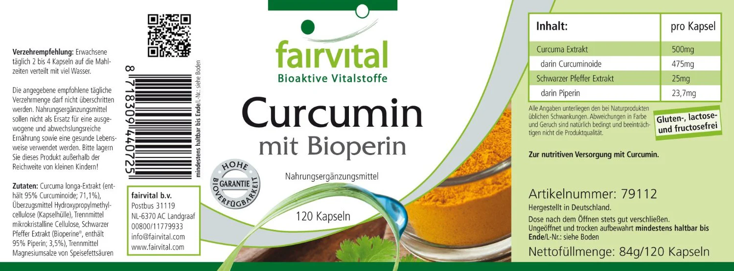 Curcumin mit Bioperin (120 Kapseln) - Image 2