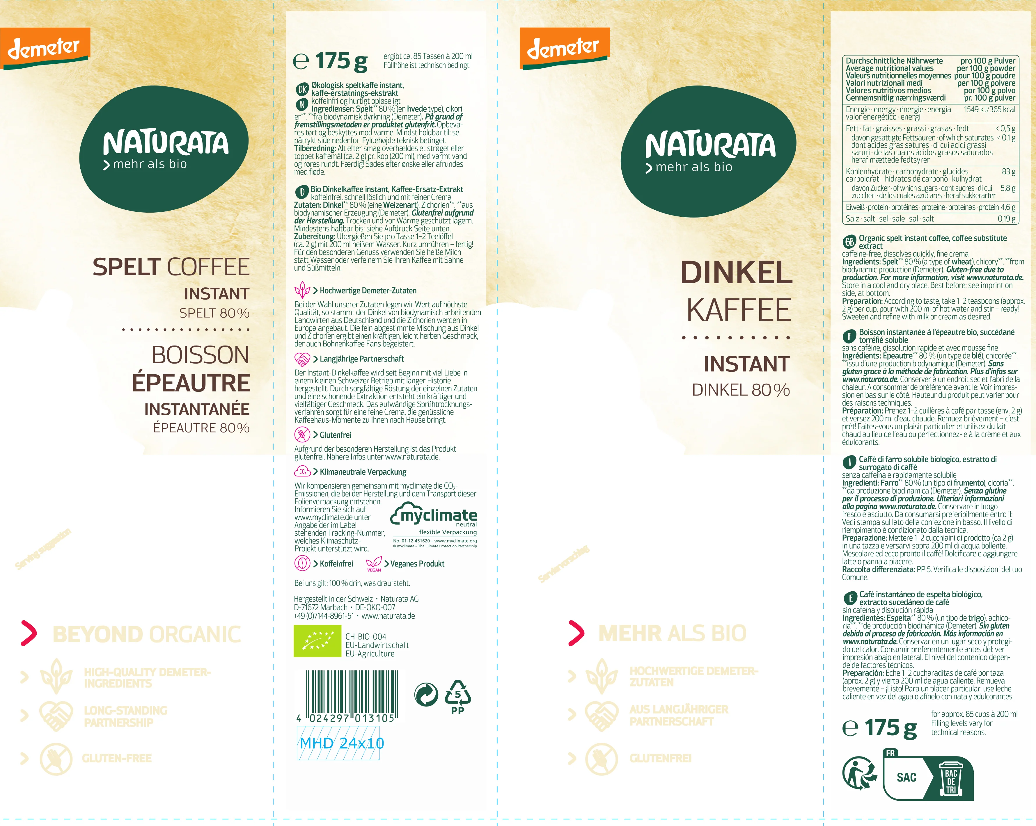Dinkelkaffee Bio Instant (175g) - Image 2
