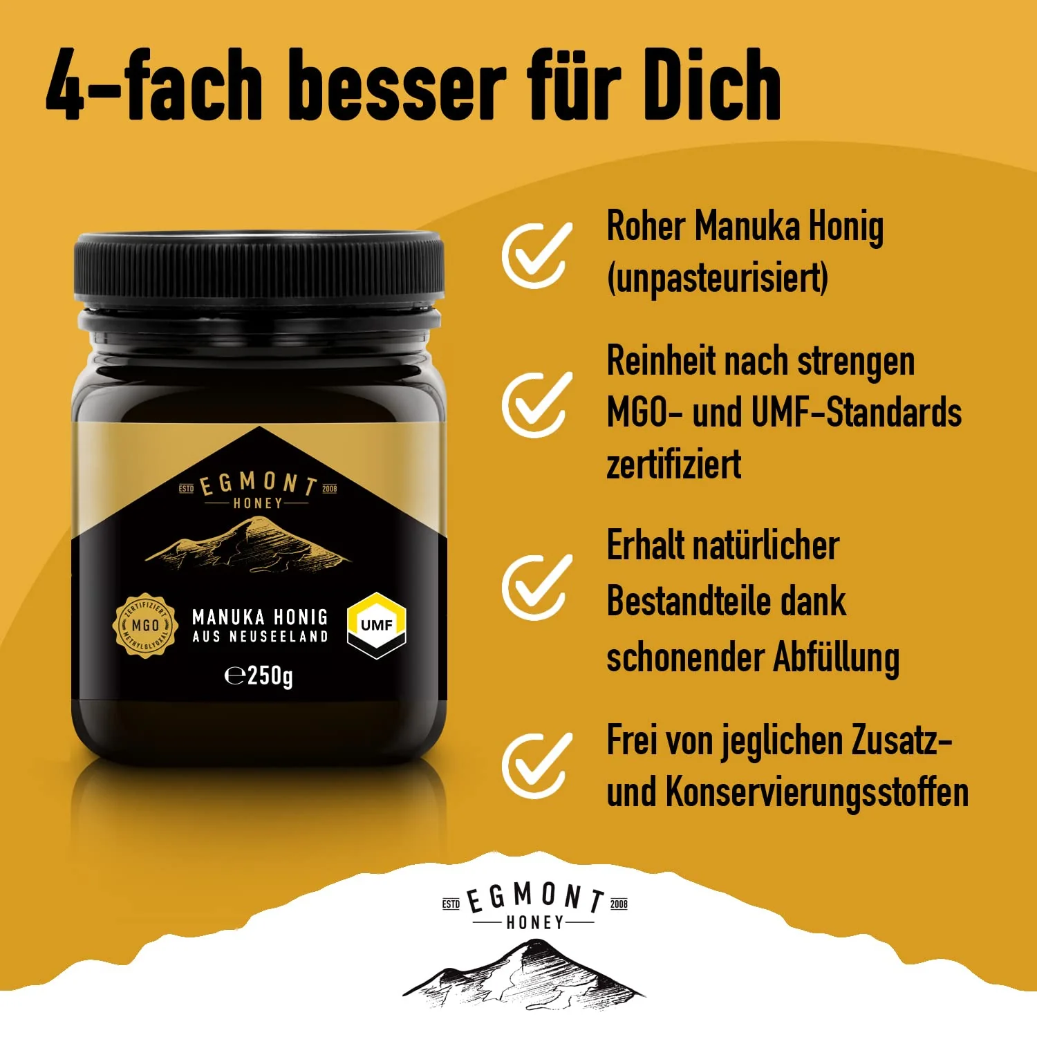 Egmont Manuka Honing MGO 300+ UMF 10+ (250g) - Image 2