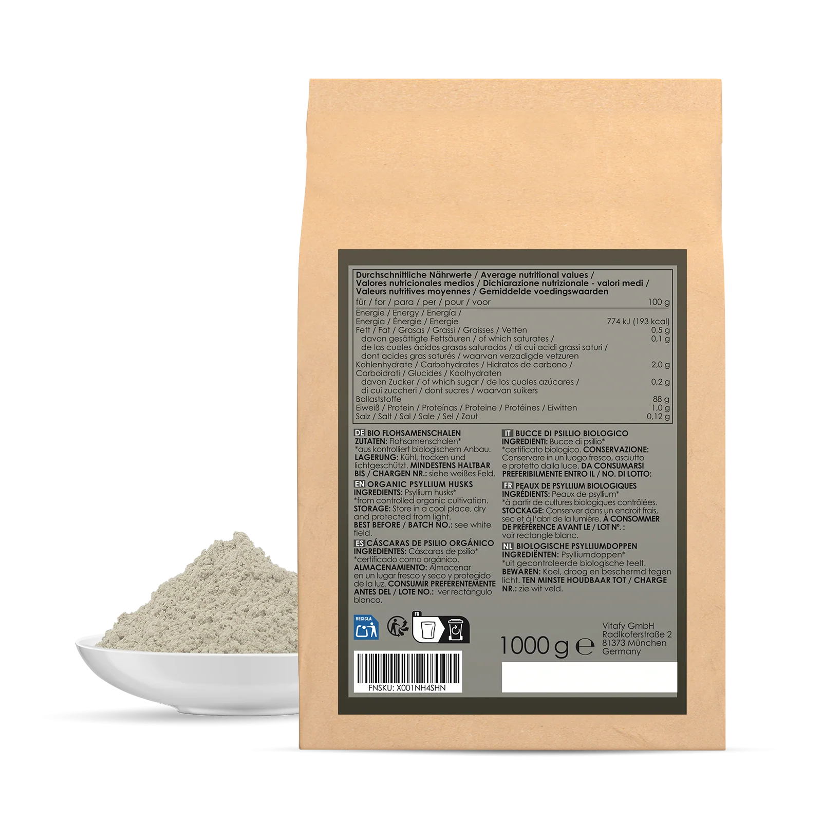 Flohsamenschalen Bio (1000g) - Image 2