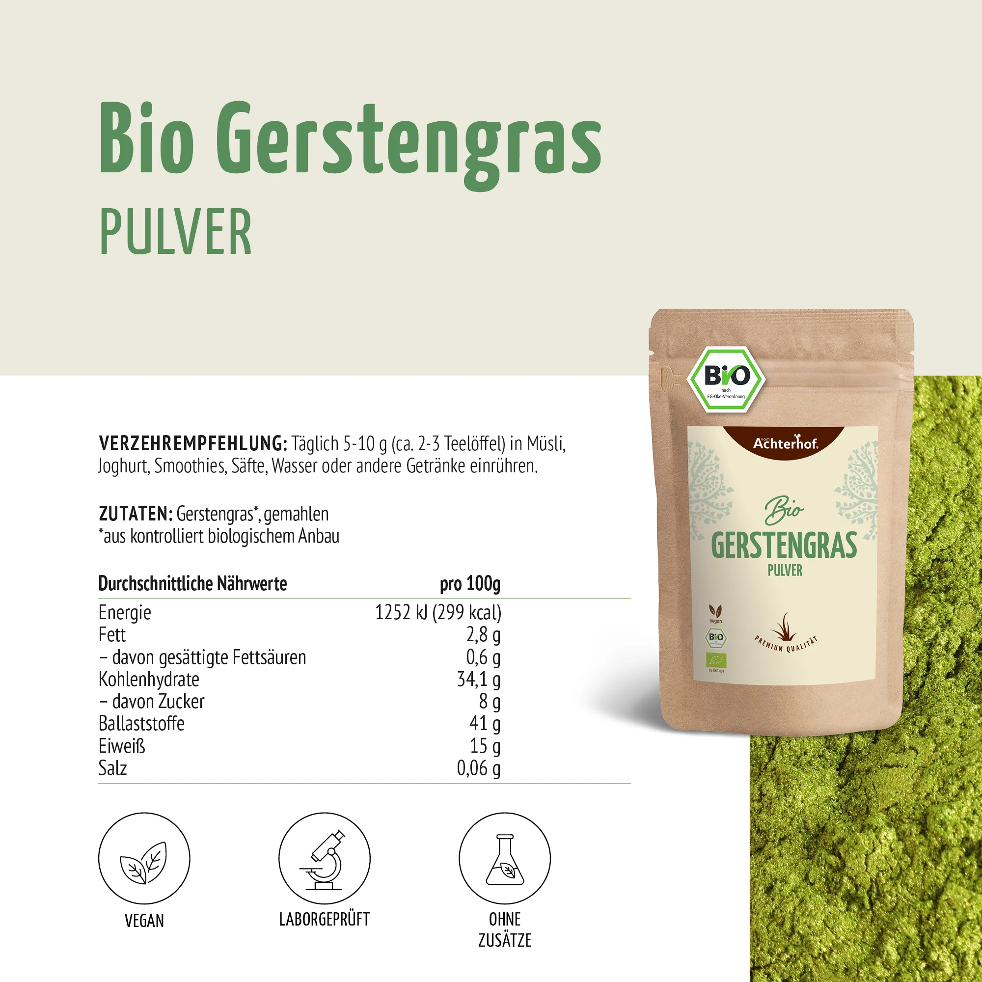 Bio Gerstengras Pulver (1000g) - Image 10