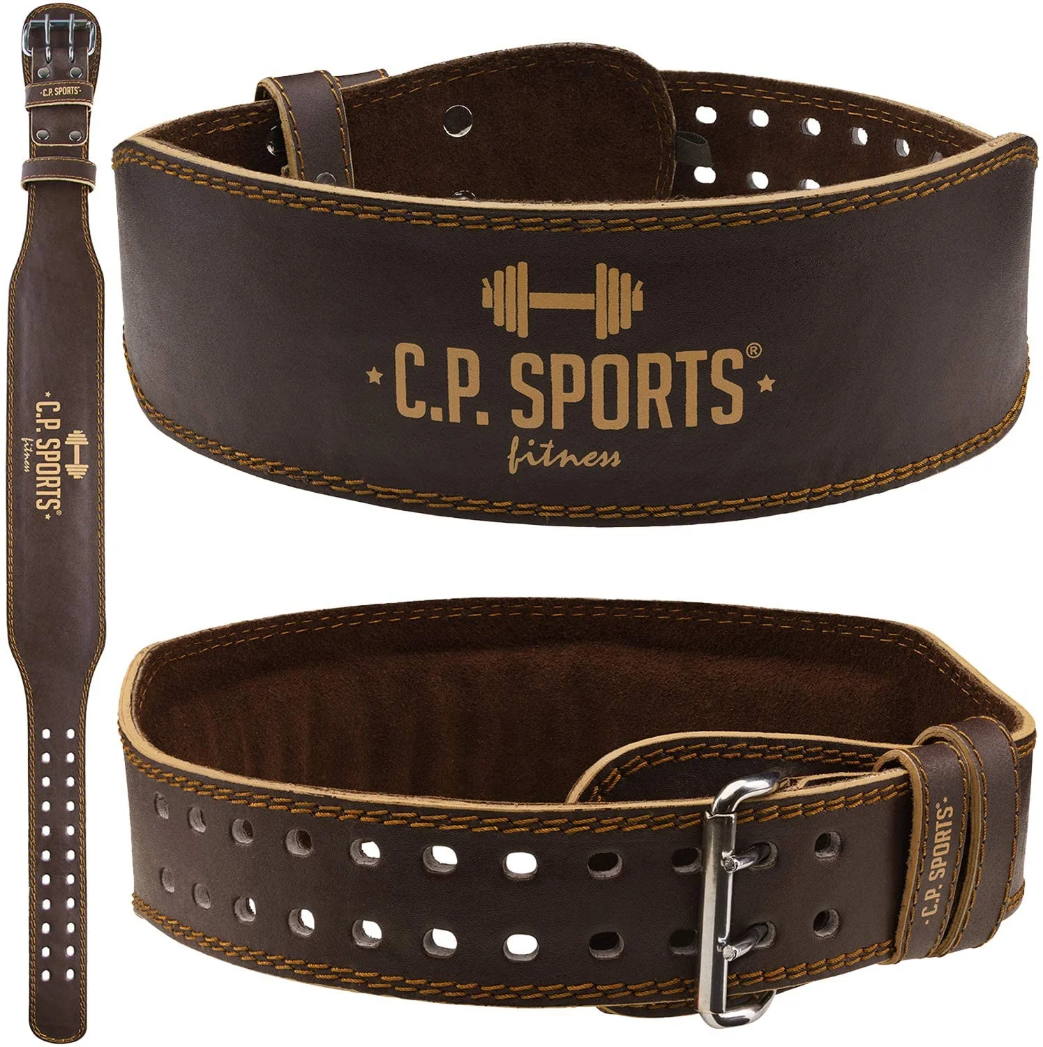 Weightlifting belt leather Brown - Image 5
