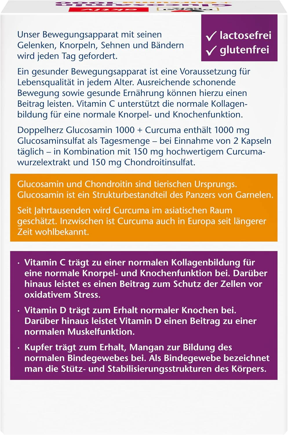 Glucosamin 1000 + Curcuma (40 Kapseln) - Image 2