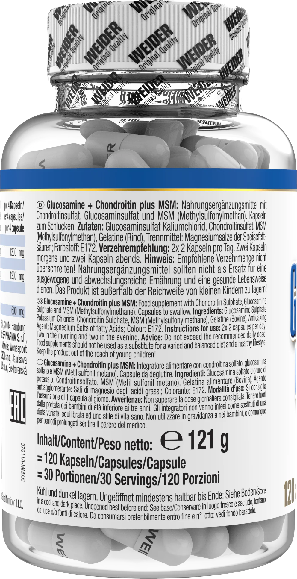 Glucosamine + Chondroitin Plus MSM (120 caps) - Image 3