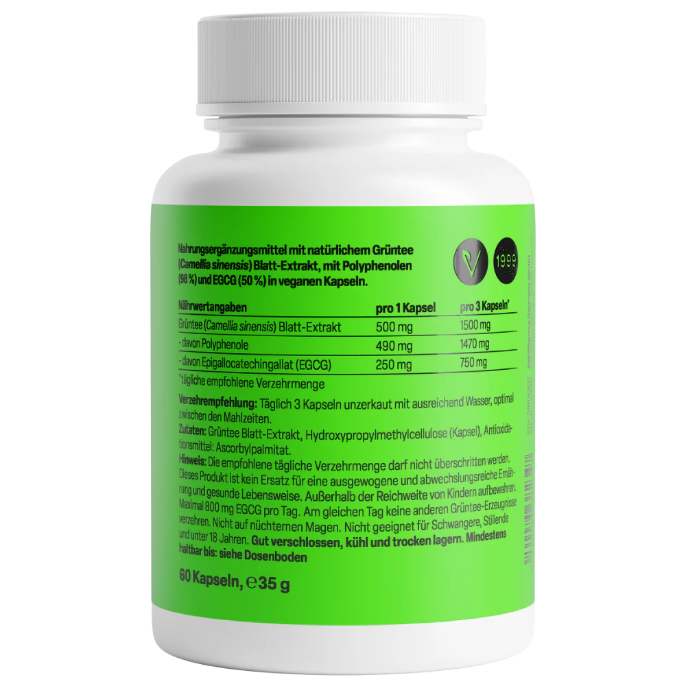Grüntee Deluxe 500mg (60 Kapseln) - Image 2