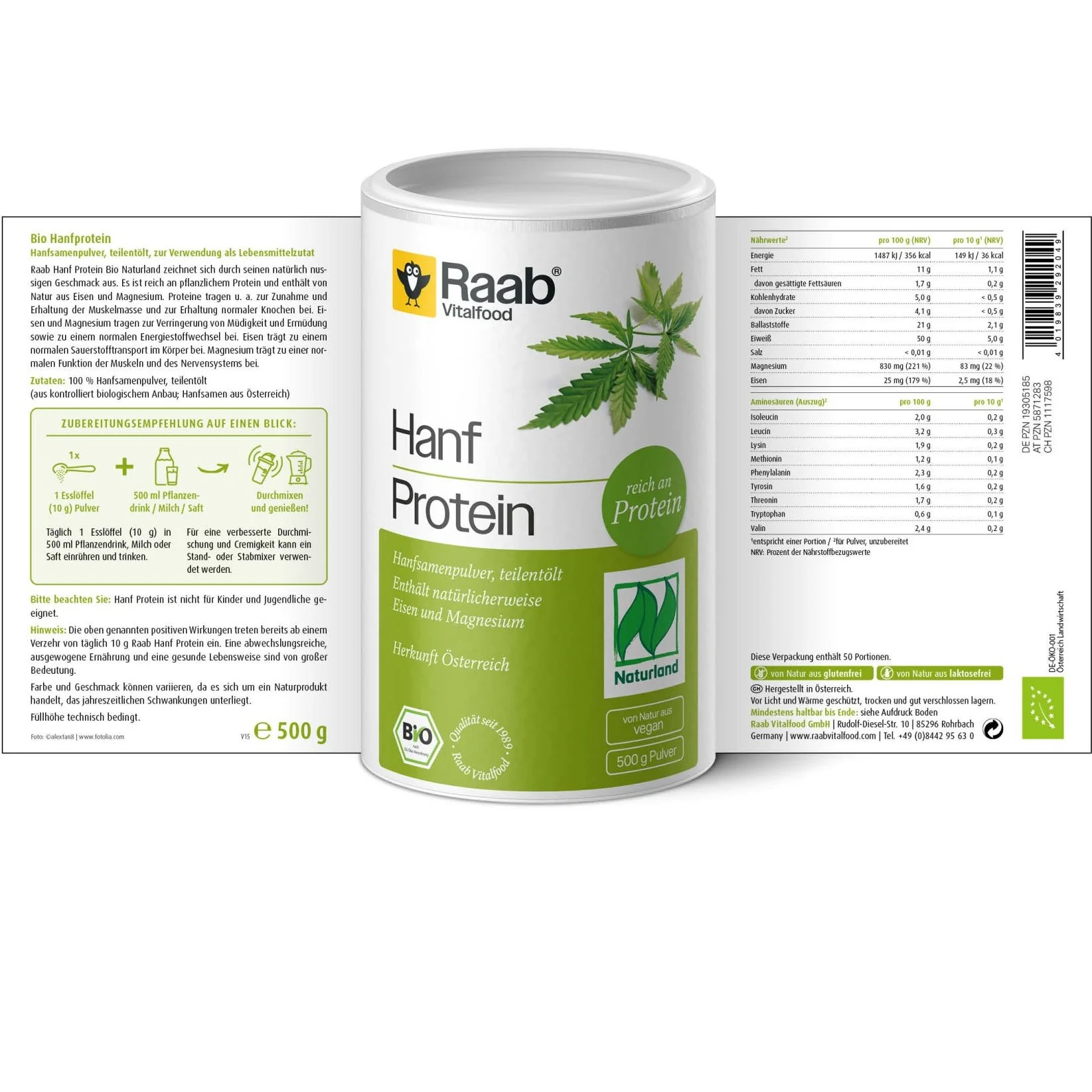 Hemp Protein Powder Bio (500g) - Image 2