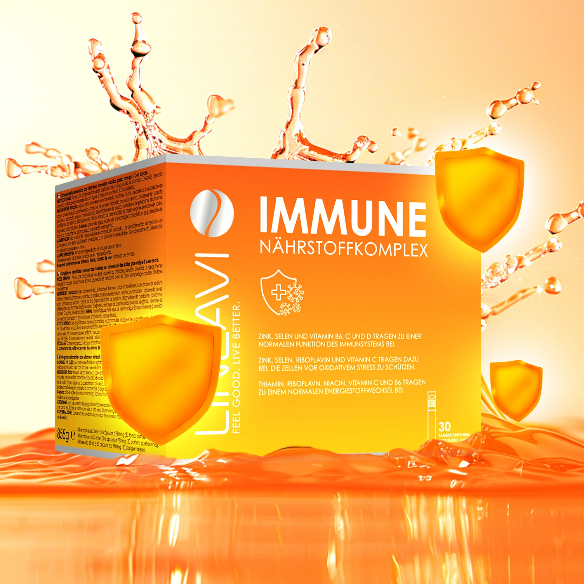 Immun 2-Monatspackung (2x30x25ml Trinkfläschchen + 2x30 Omega 3 Kapseln) - Image 2