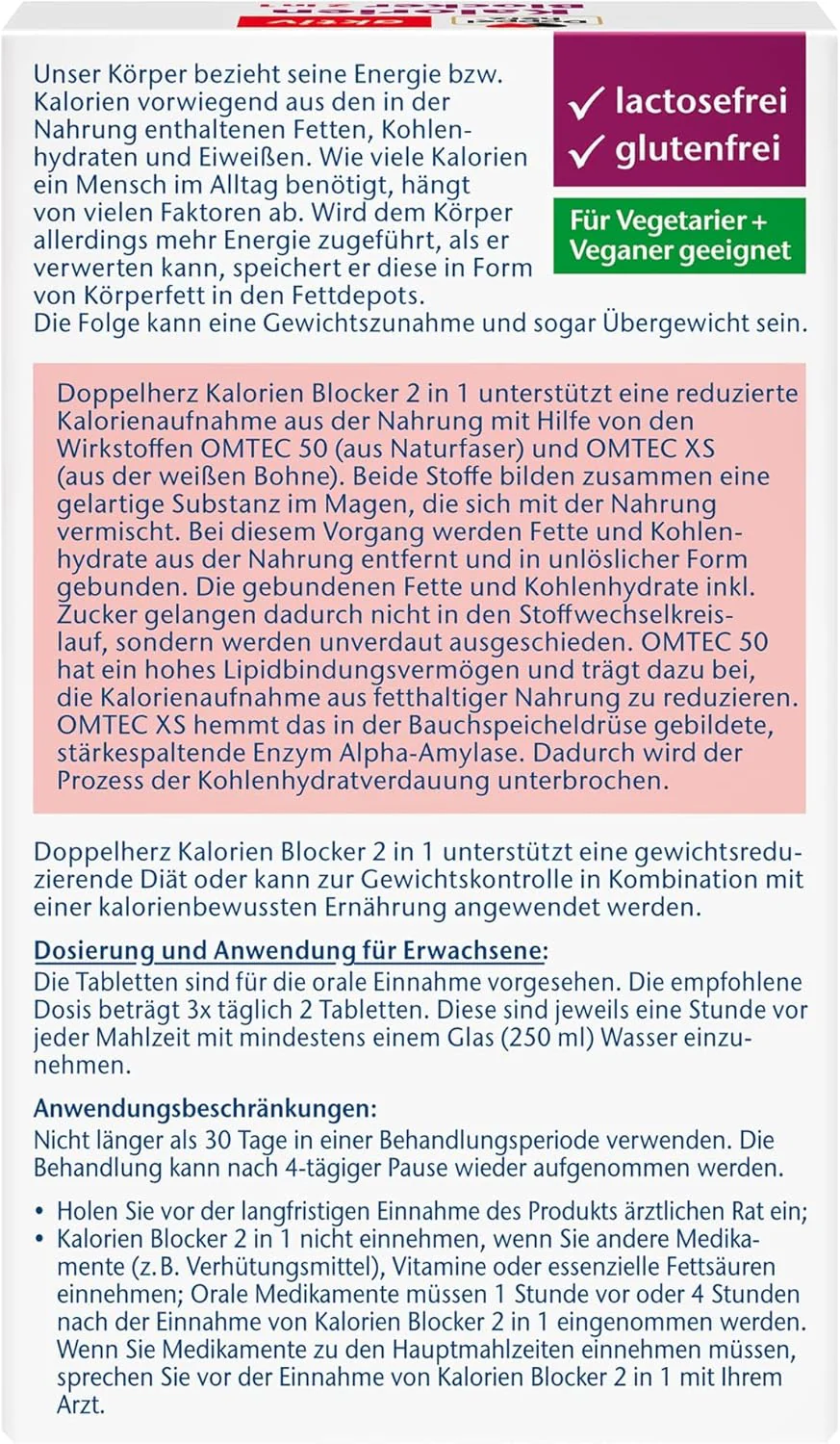 Kalorien Blocker 2 in 1 (30 Tabletten) - Image 2