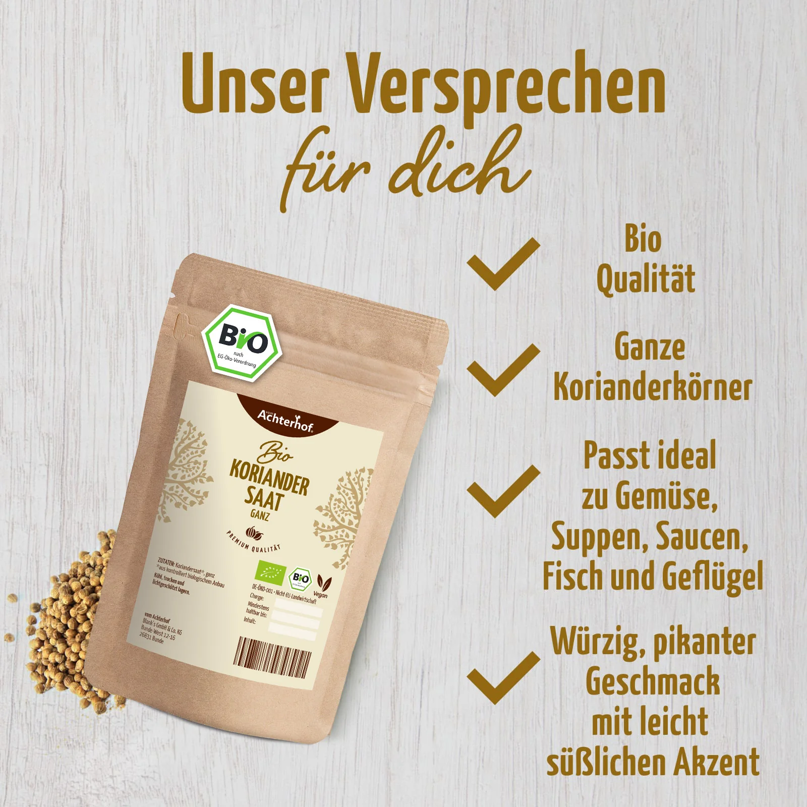 Koriandersaat ganz Bio (500g) - Image 3