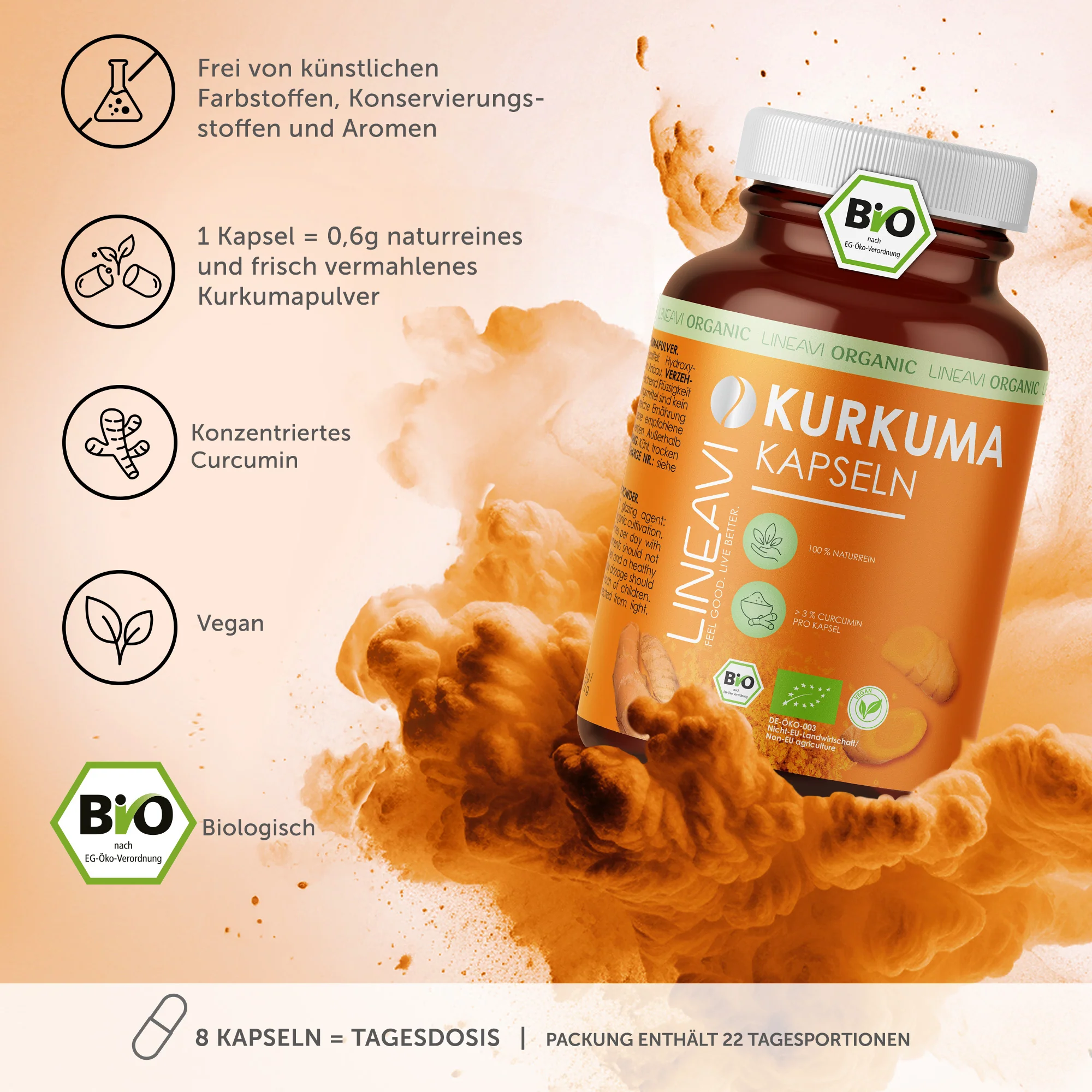 Kurkuma Kapseln bio (180 Kapseln) - Image 8