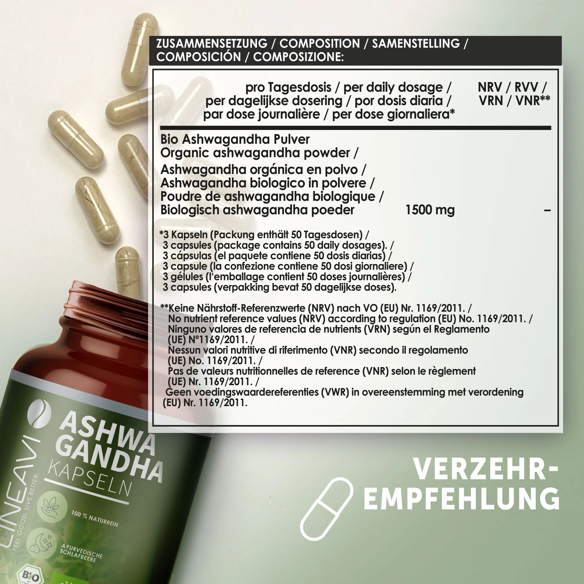 Doppelpack: Ashwagandha Kapseln bio (2x150 Kapseln) - Image 8