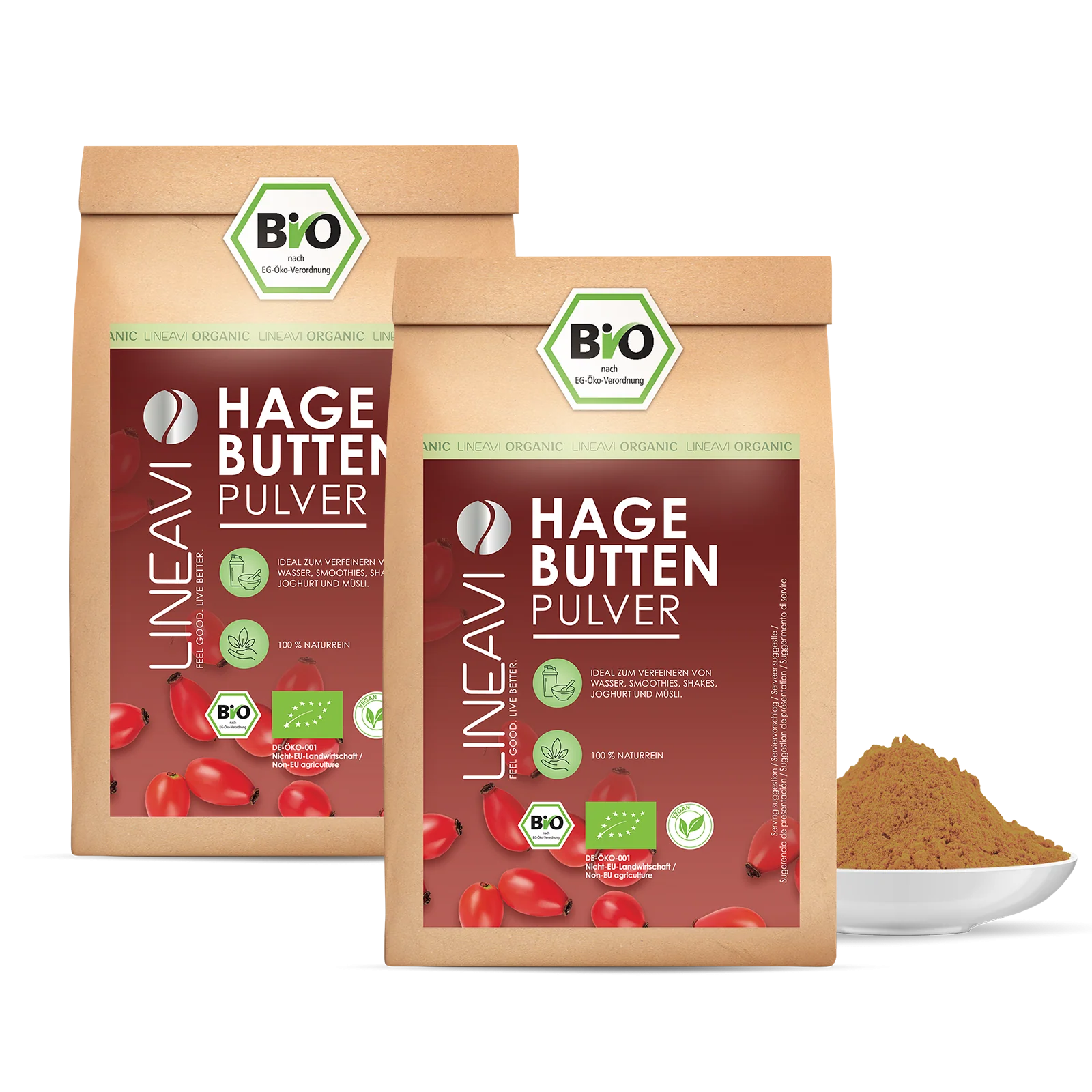 Doppelpack: Hagebuttenpulver bio (2x1000g)