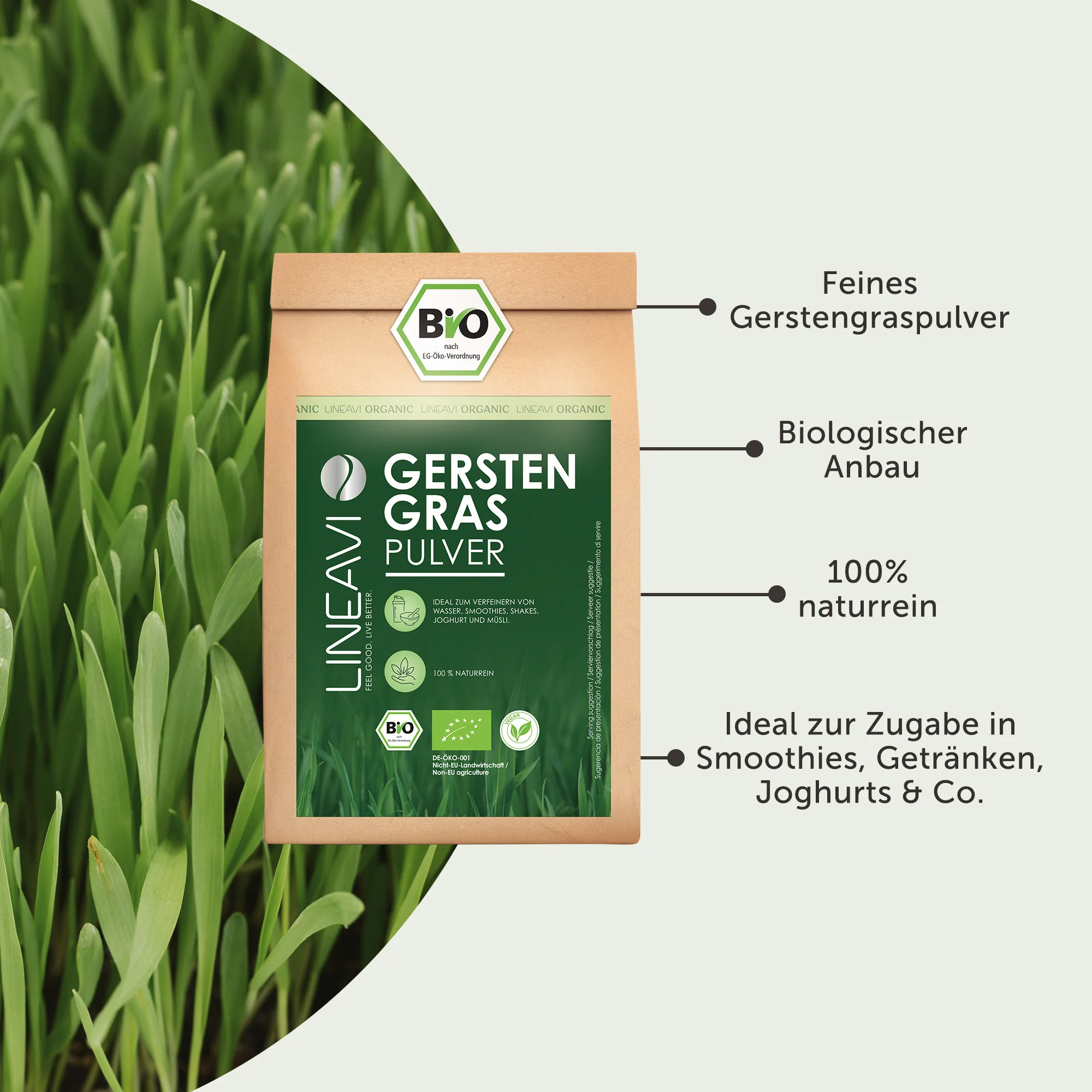 Gerstengraspulver bio (1000g) - Image 3