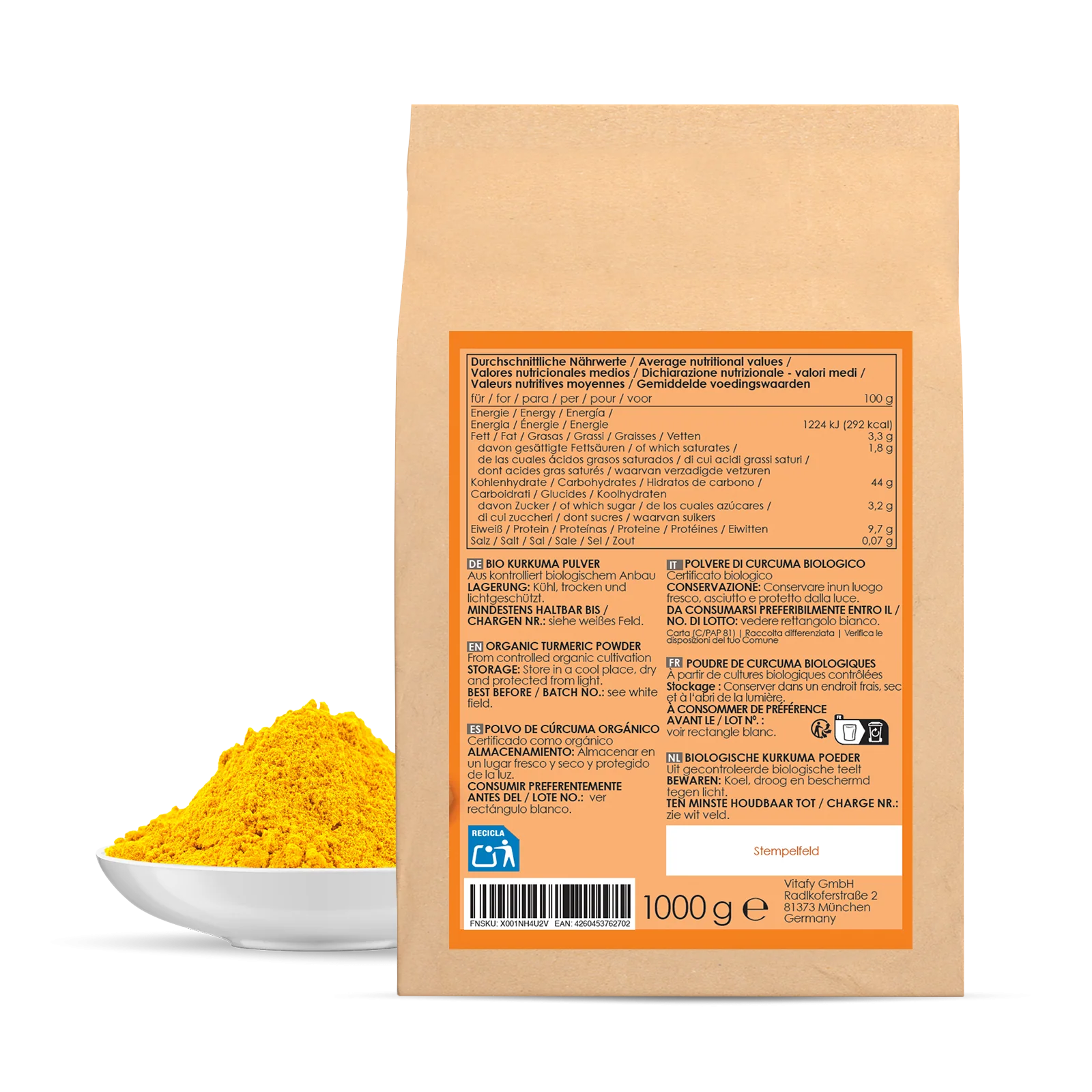 Kurkumapulver bio (1000g) - Image 2