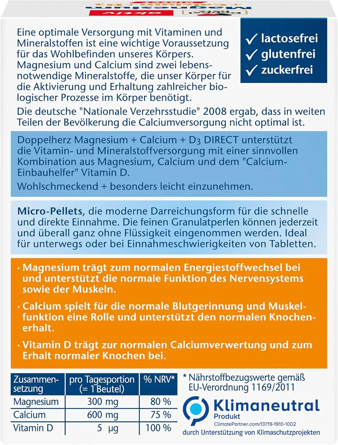 Magnesium + Calcium + D3 Direct (20 Portionen) - Image 2