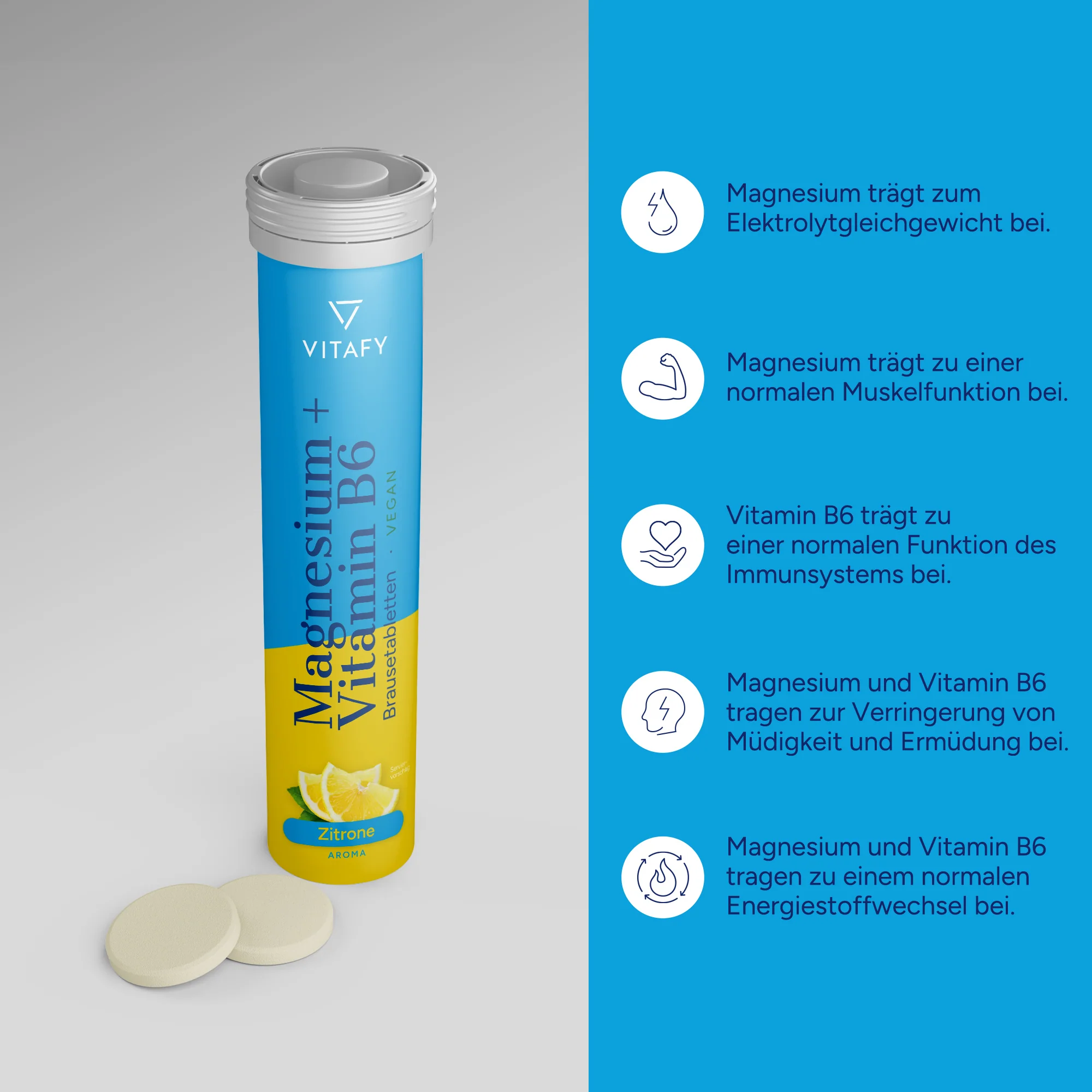 Magnesium + Vitamine B6 - Lemon (20 bruistabletten) - 6 Pack - Image 4